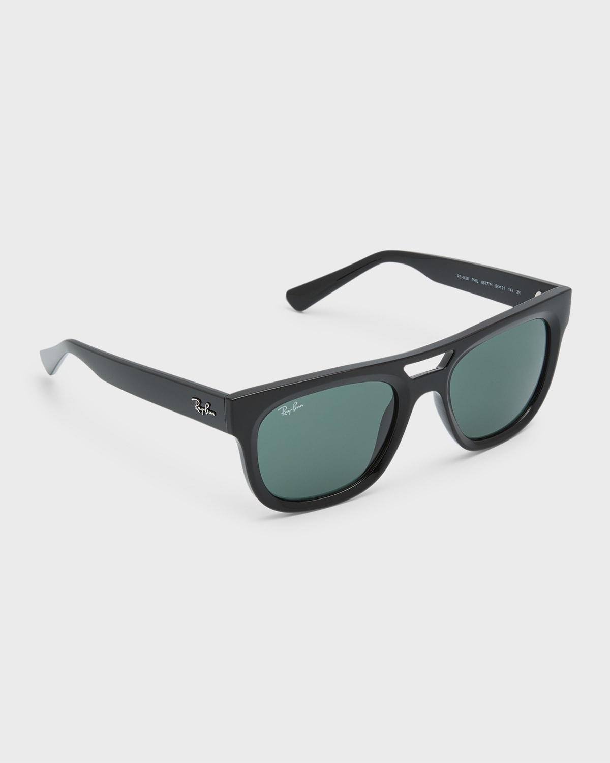 Ray Ban Phil Beveled Acetate Aviator Sunglasses In Black