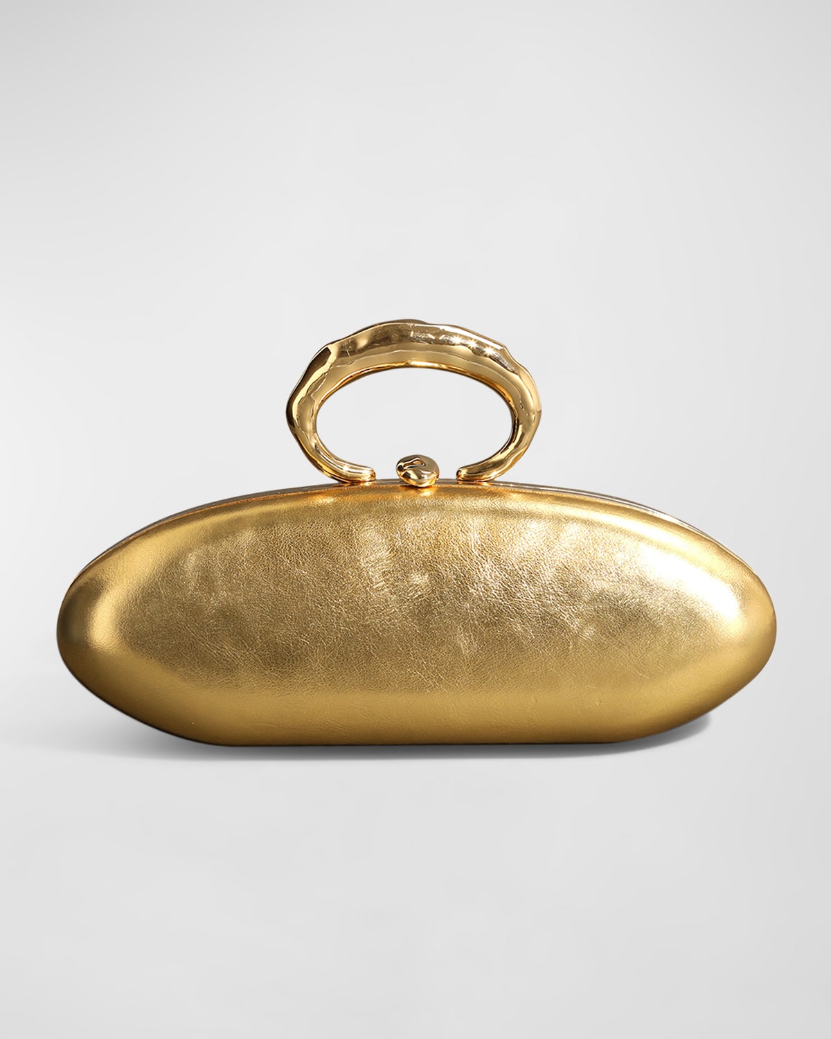 Alexis Bittar Molten Metallic Ring Clutch Bag In Gold