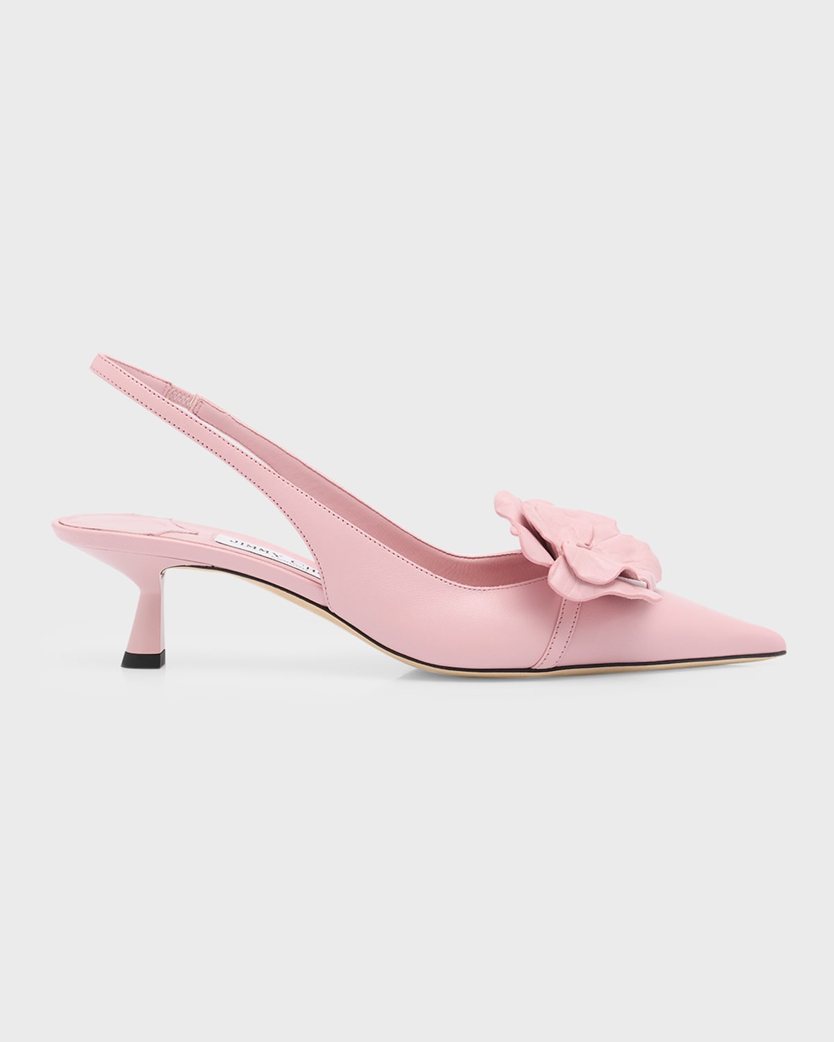 Jimmy Choo Amita Leather Flowers Slingback Pumps In Rose