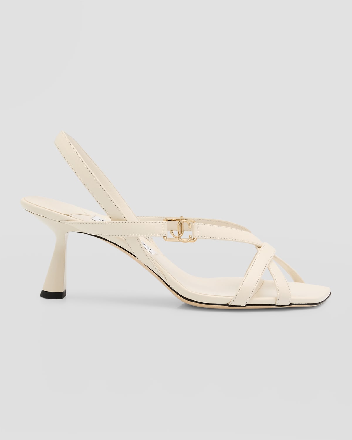 Jimmy Choo Jess Leather Crisscross Slingback Sandals In Latte