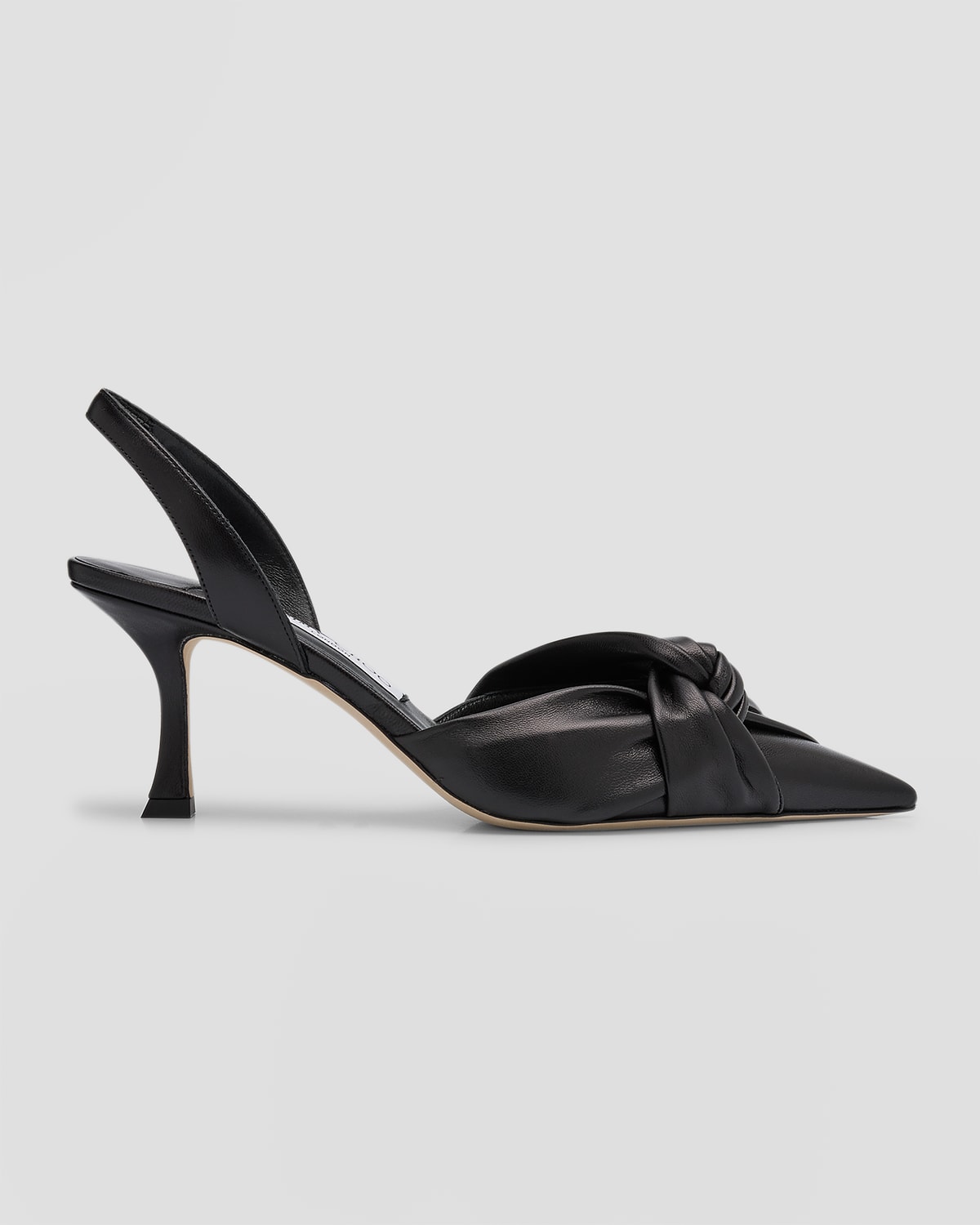 Shop Jimmy Choo Hedera Leather Knot Halter Pumps In Black