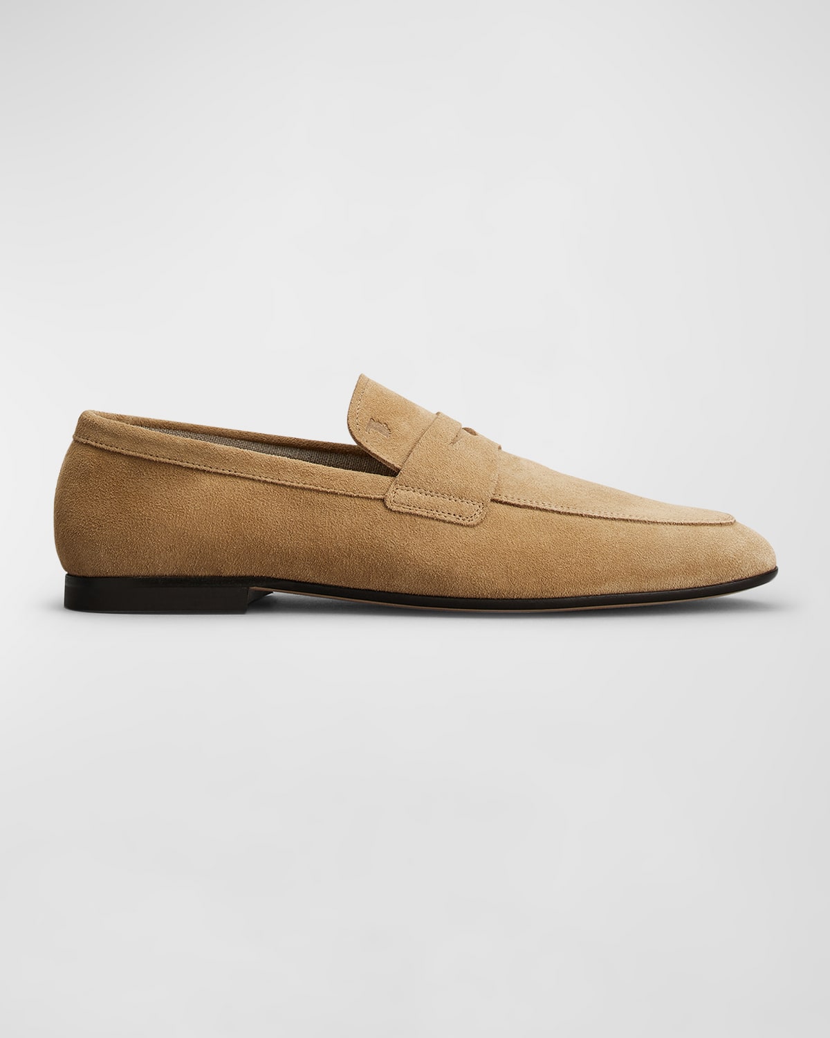 Shop Tod's Men's Suede Penny Loafers In Light Beige