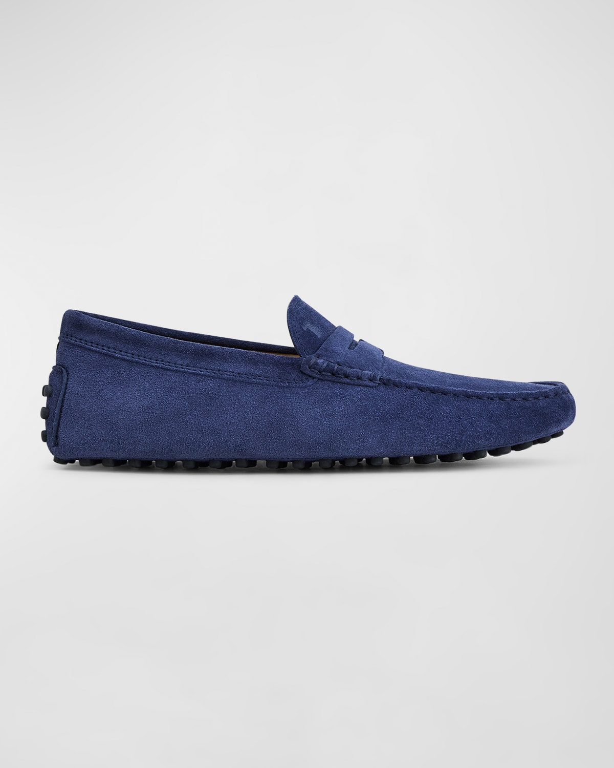 Shop Tod's Men's Gommino Bubble Suede Moccasin Drivers In Blue