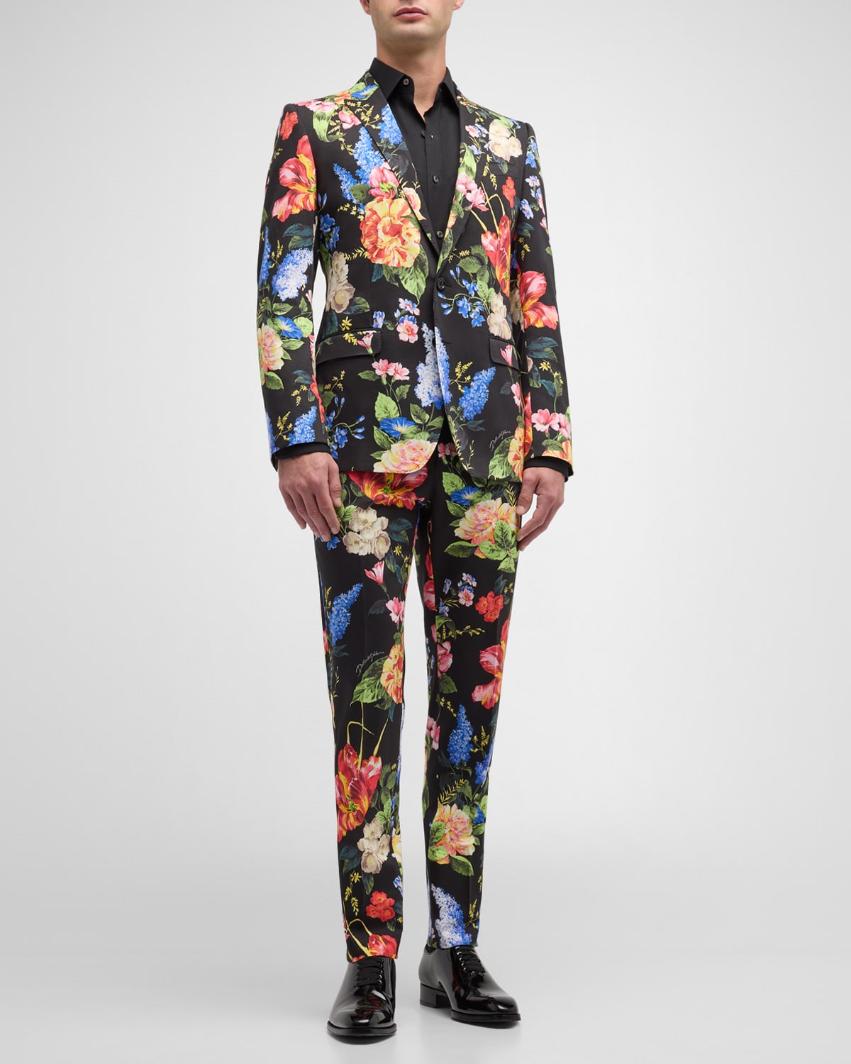 Dolce & Gabbana Men's Dg Floral Cotton Gabardine Suit In Open Misce