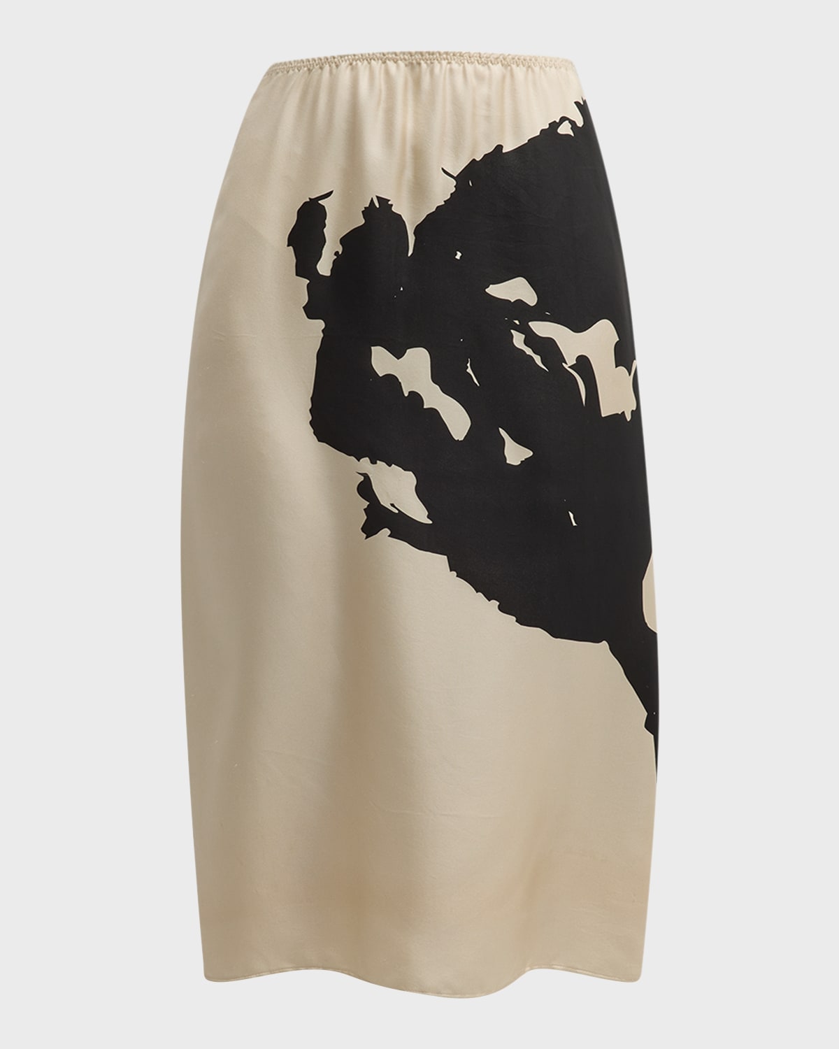 Bite Studios Floral Organic Silk Skirt In Cream