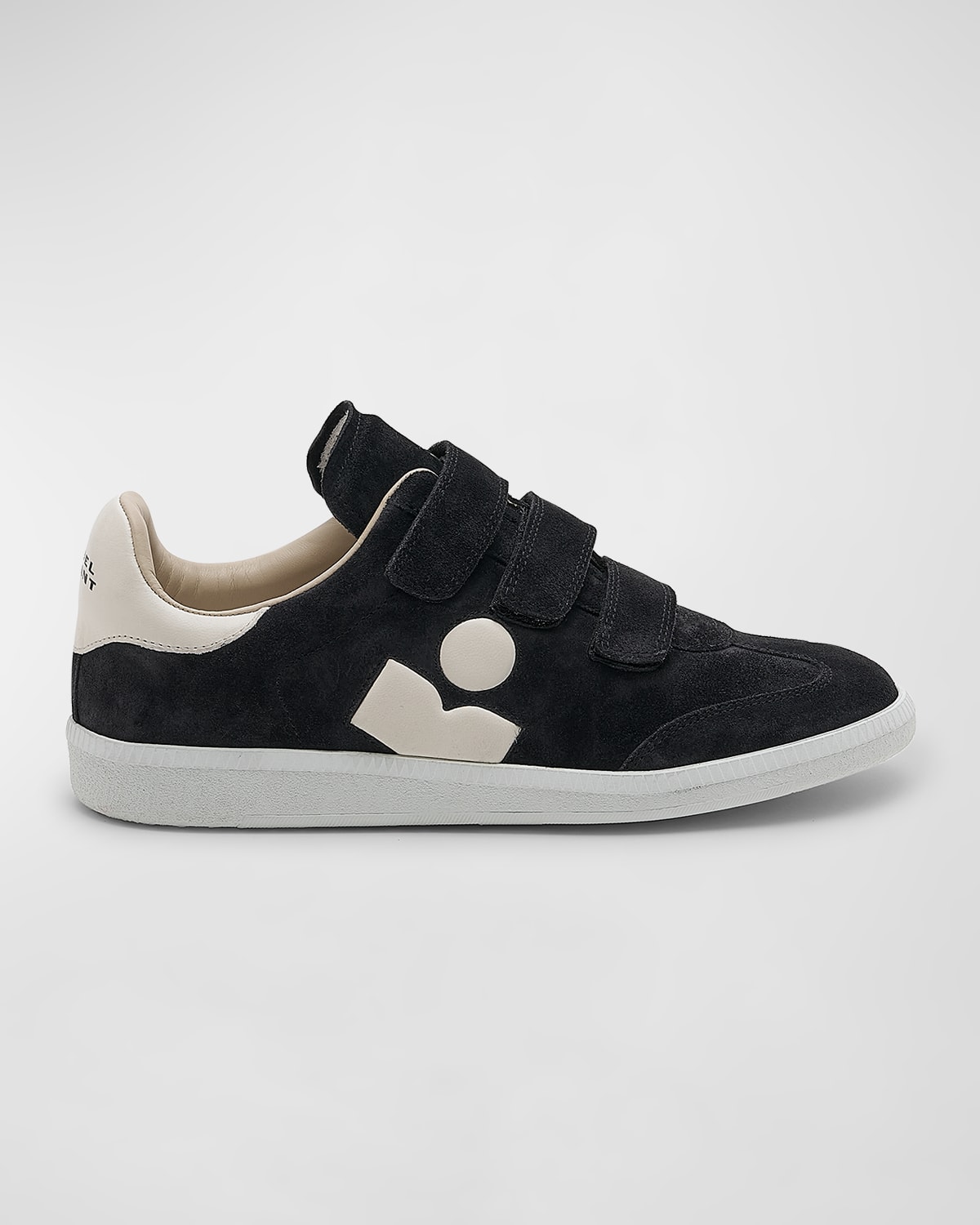 Shop Isabel Marant Beth Mixed Leather Triple-grip Sneakers In Faded Black
