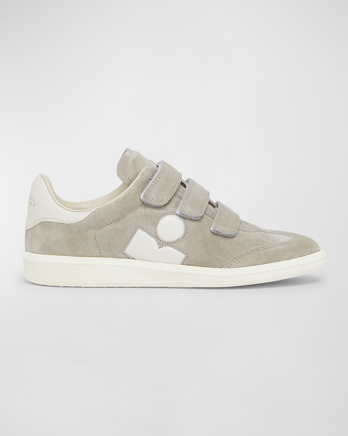 Shop Isabel Marant Beth Mixed Leather Triple-grip Sneakers In Grey