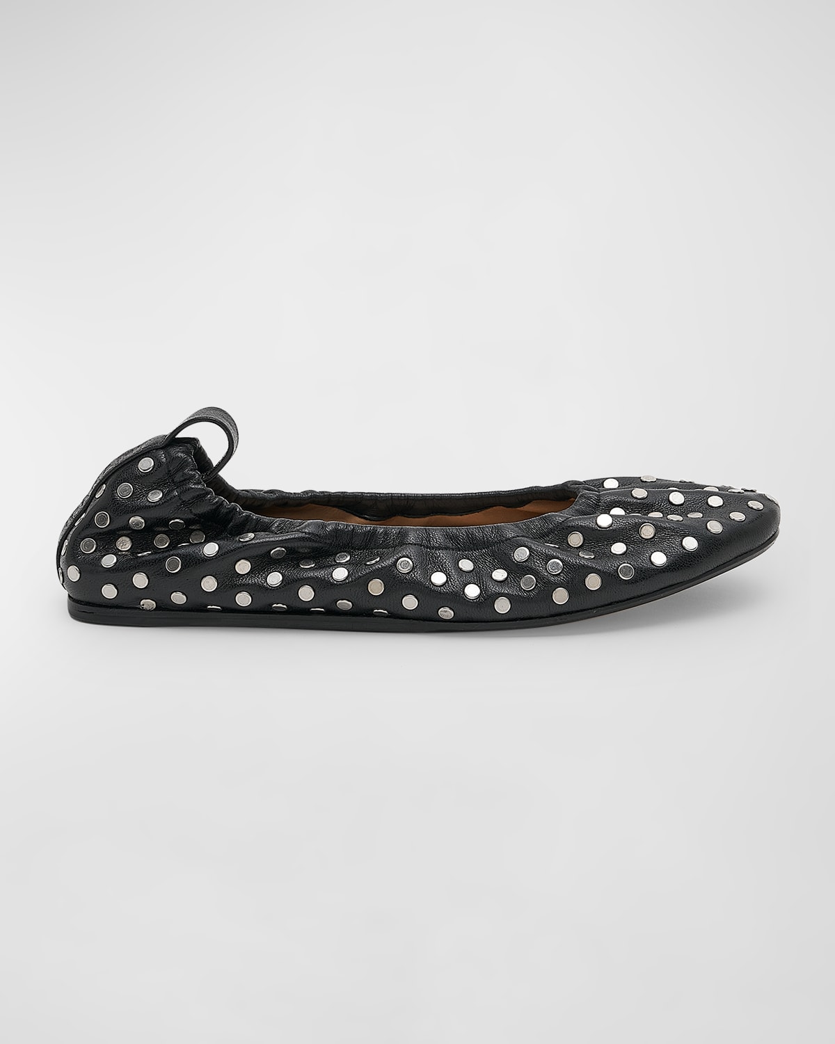 Isabel Marant Belna Studded Leather Ballerina Flats In Black