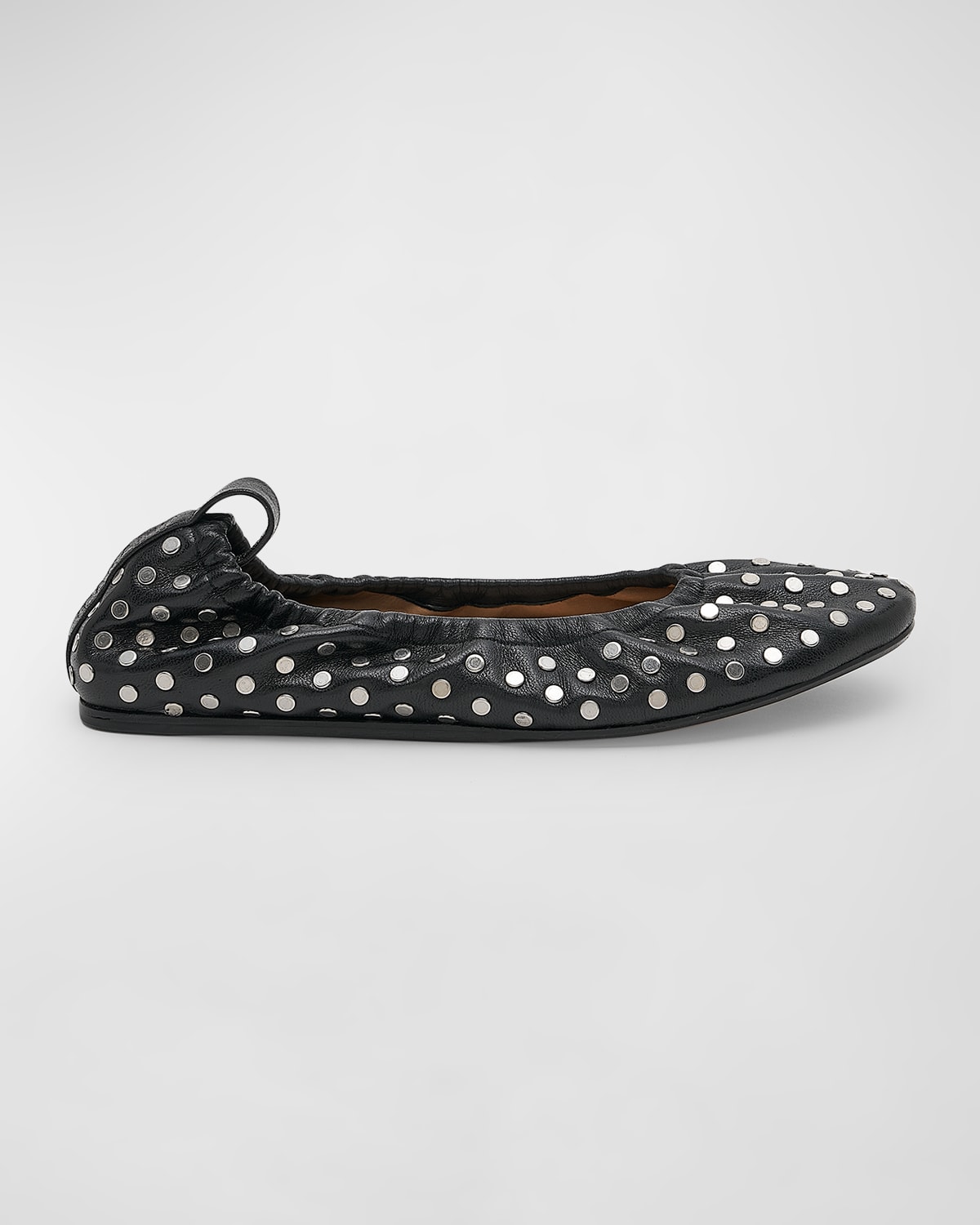 Shop Isabel Marant Belna Studded Leather Ballerina Flats In Black