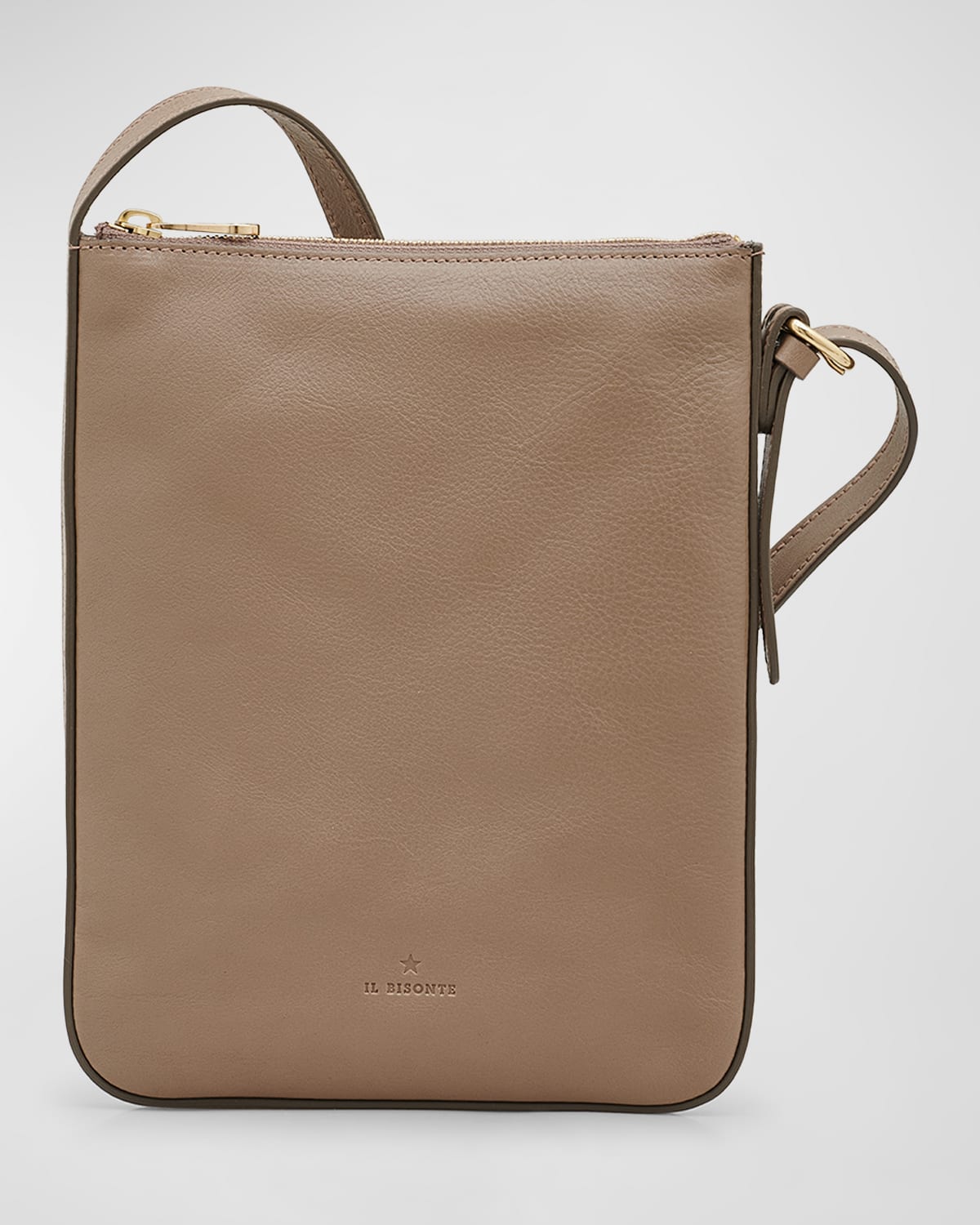 Flat Vachetta Leather Crossbody Bag