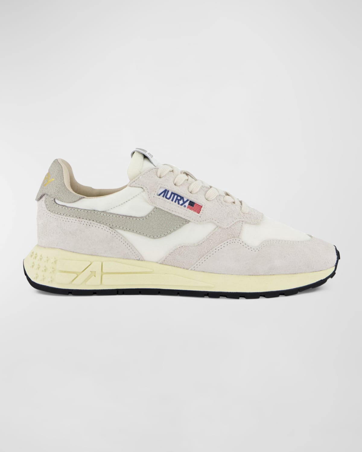 Shop Autry Reelwind Low-top Leather Trainer Sneakers In Whtnat