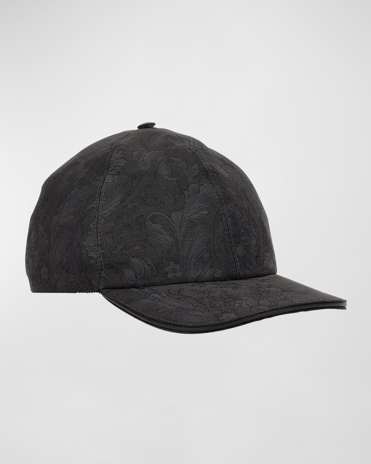 Versace Baseball Cap Art Dox Grs Twill Poly Baroque Pizzata Block Print In Anthracite