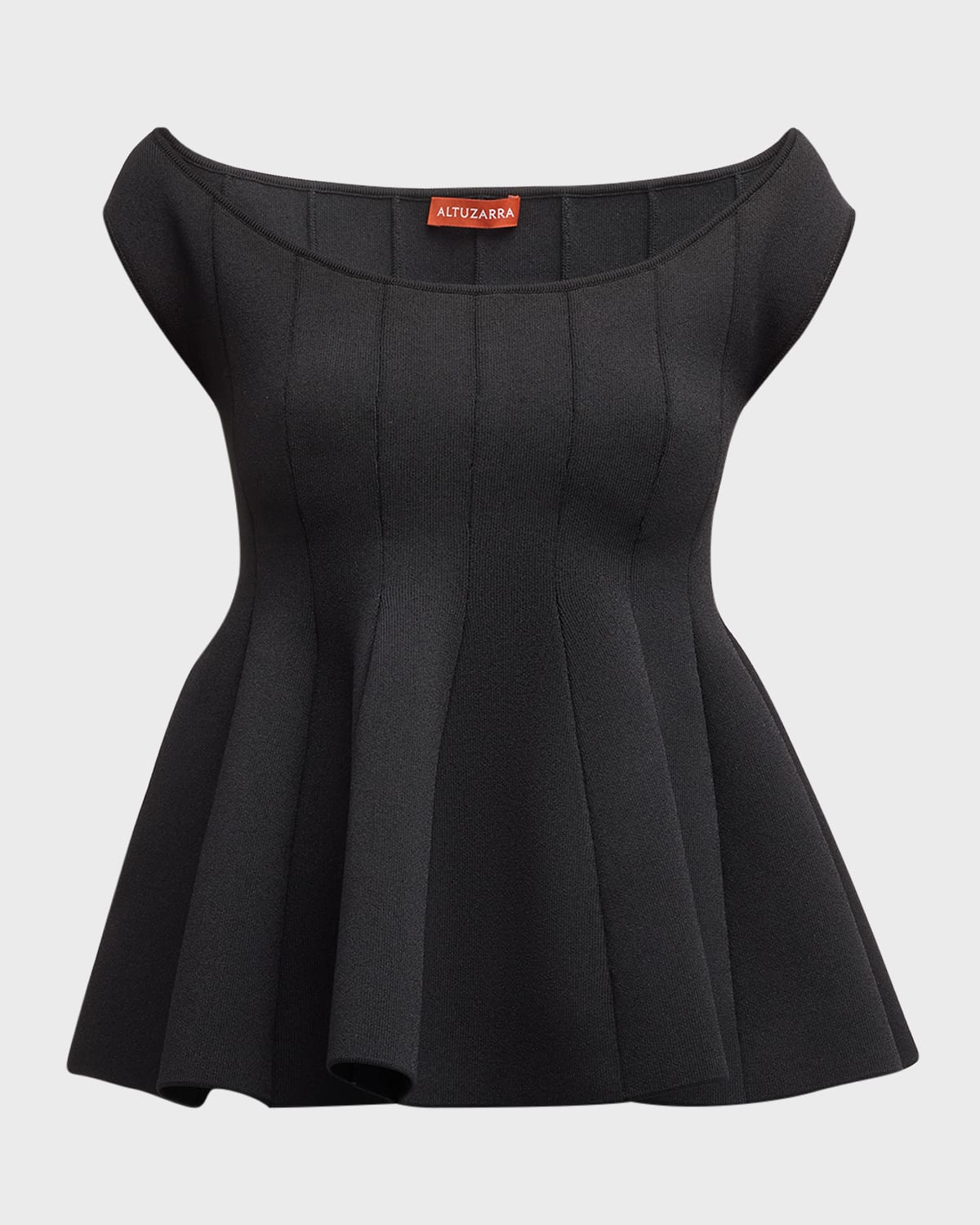 Altuzarra Simone Off-shoulder Peplum Top In Black