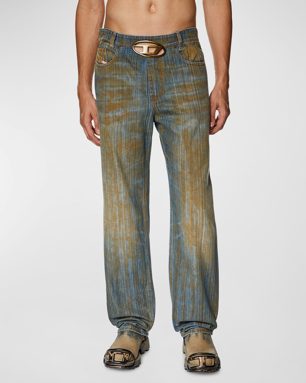 Diesel Men's D-macs Fsd6 Straight-leg Jeans In Denim