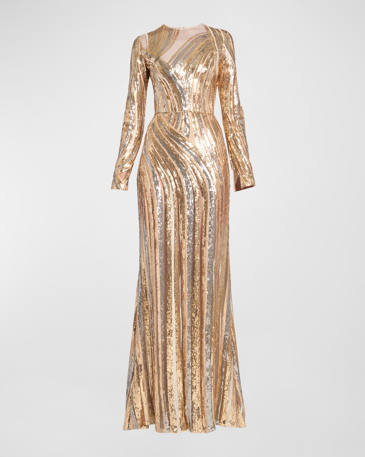 Platinum Sequin Ellie Gown