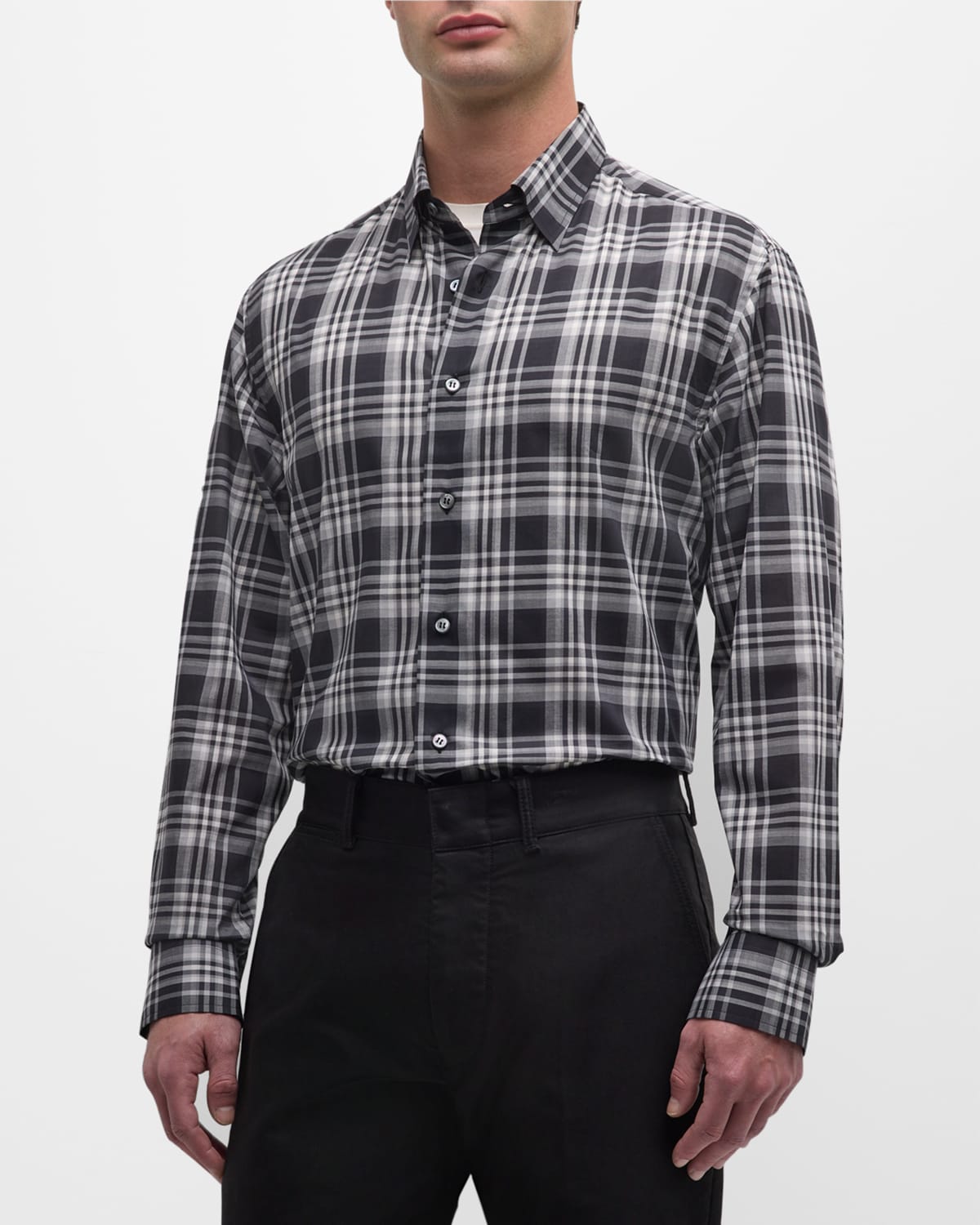 Brioni Men's Cotton Plaid Sport Shirt In Flannel
