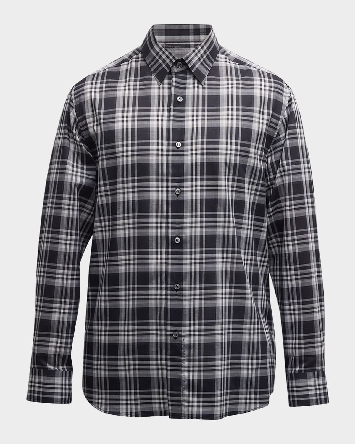 Brioni Men's Cotton Plaid Sport Shirt In Flannel