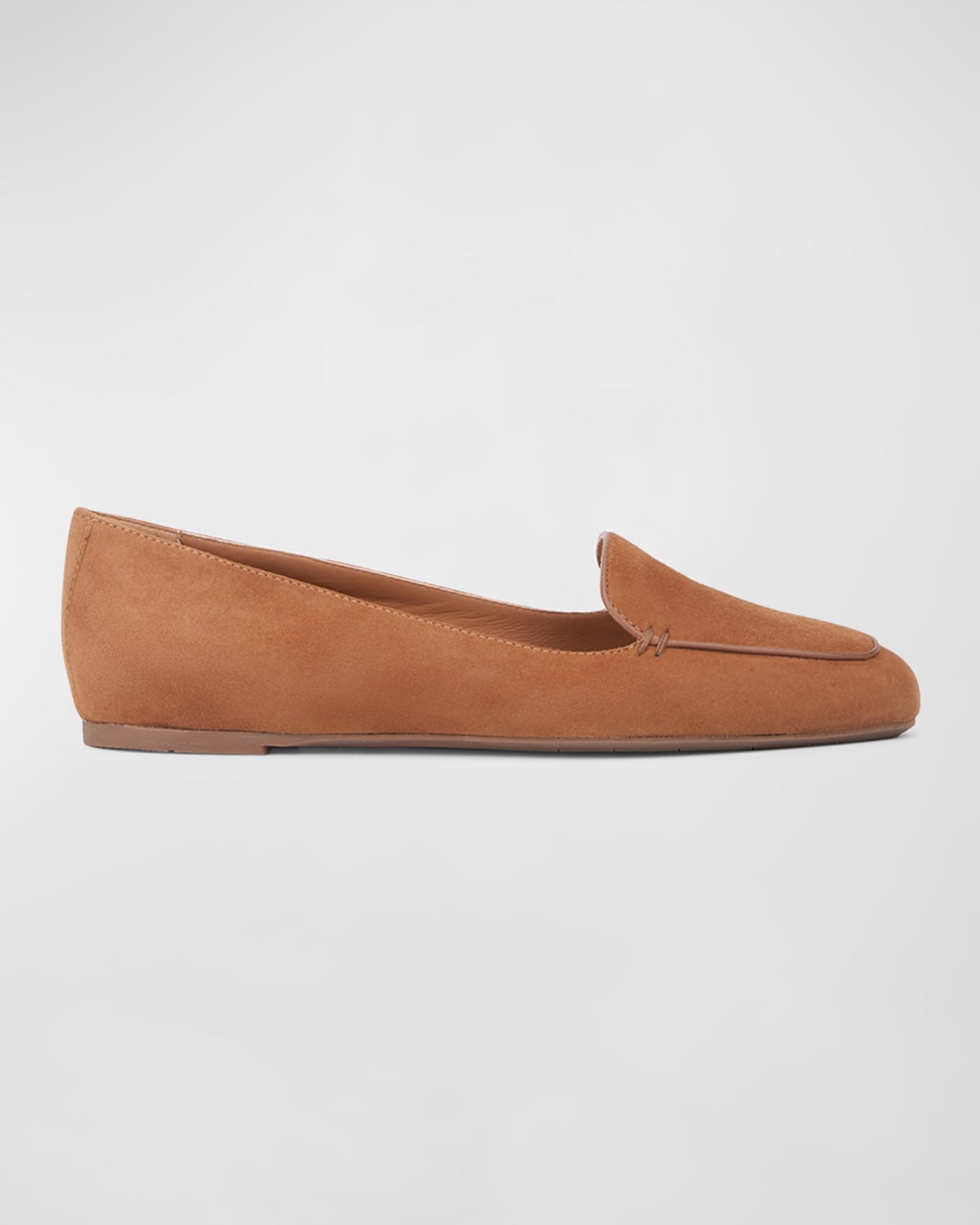 Shop Aquatalia Judie Suede Flat Loafers In Caffe