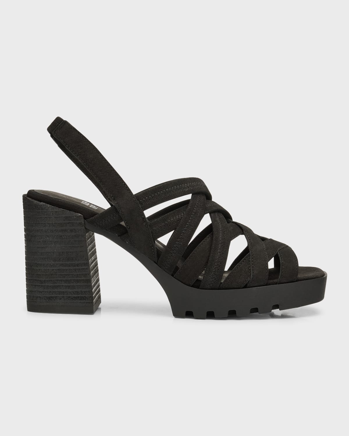 Shop Eileen Fisher Strappy Suede Caged Slingback Sandals In Black