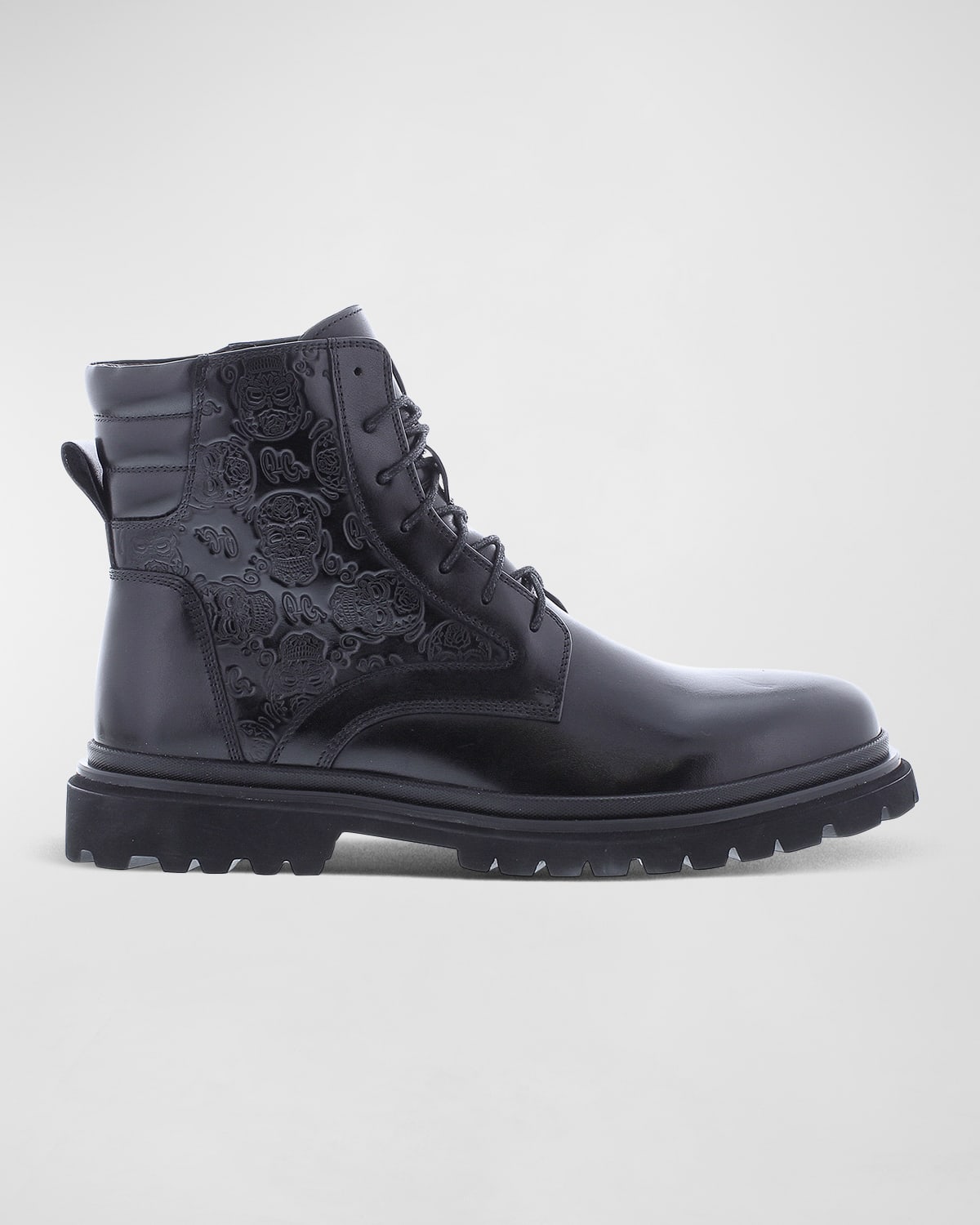 Men's Geneva Embossed Leather Lace-Up Boots
