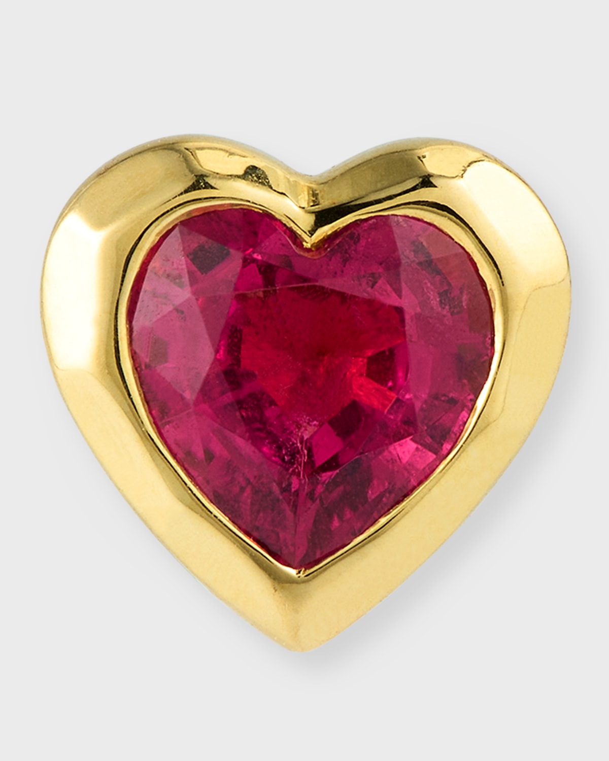 Ippolita 18k Rock Candy Caramella Heart Stud Earring In Rubellite, Single
