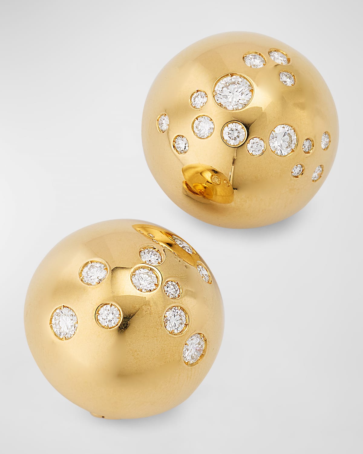 Domed Constellation Clip Earrings