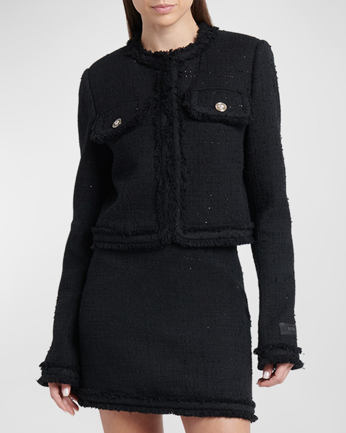 Informal Fringe Tweed Jacket