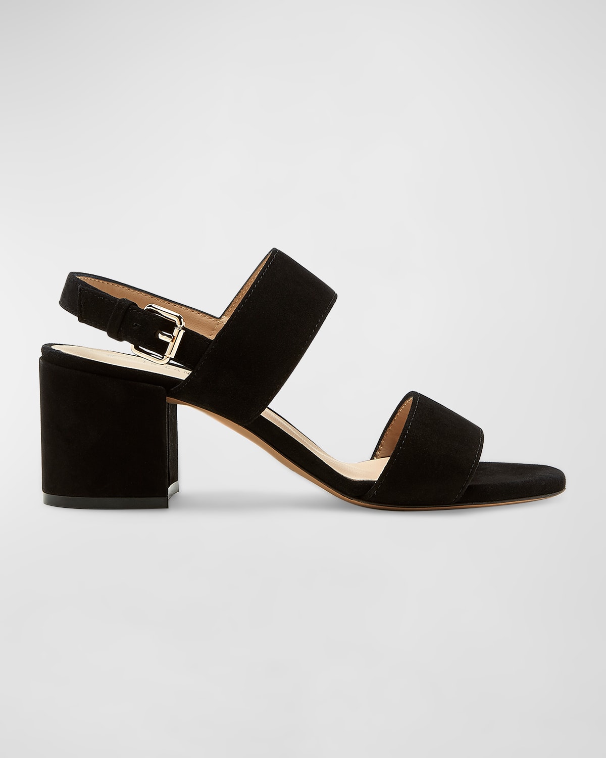 La Canadienne Flemming Suede Dual-strap Slingback Sandals In Black