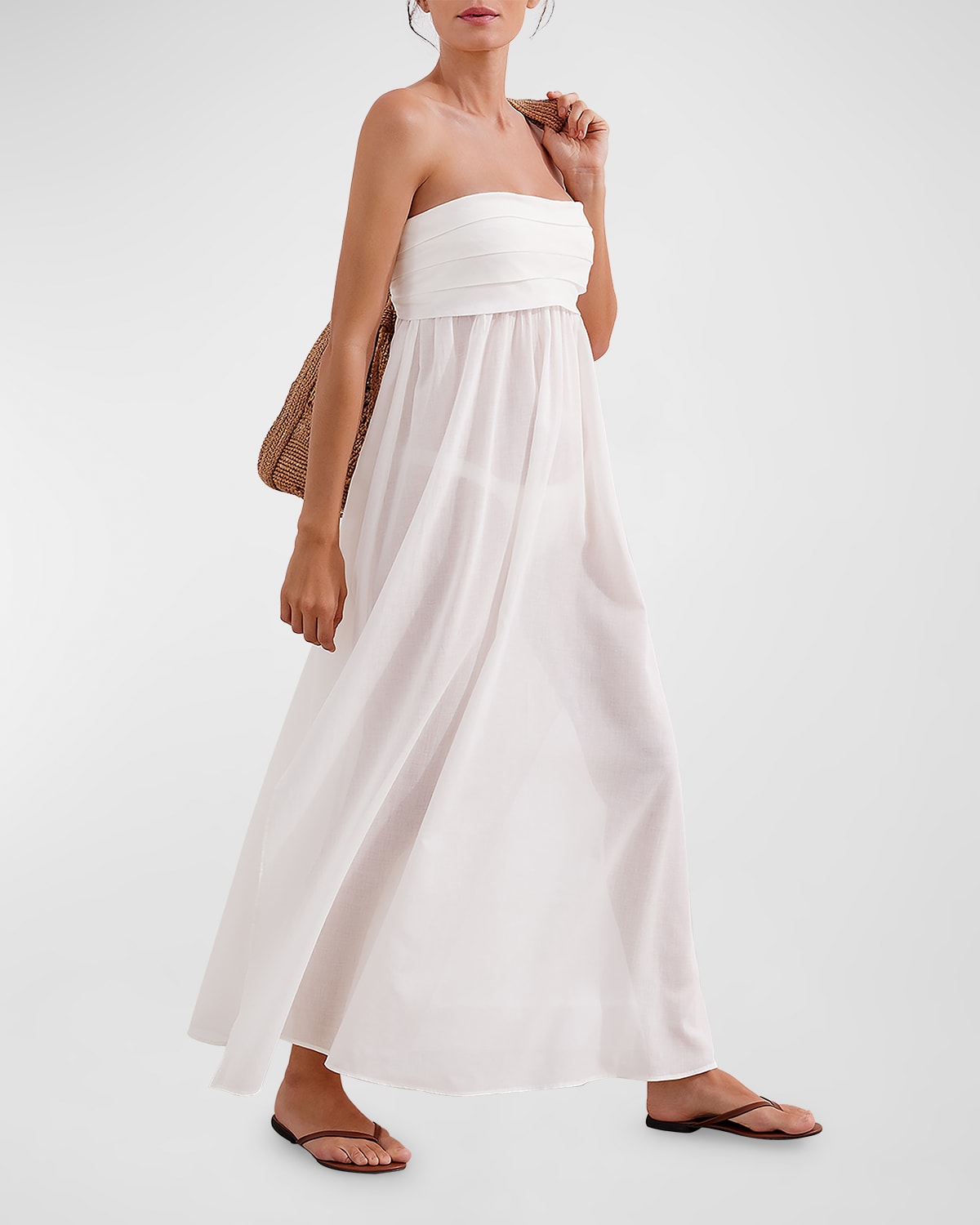 Vix Solid Davina Maxi Dress Coverup In Off White