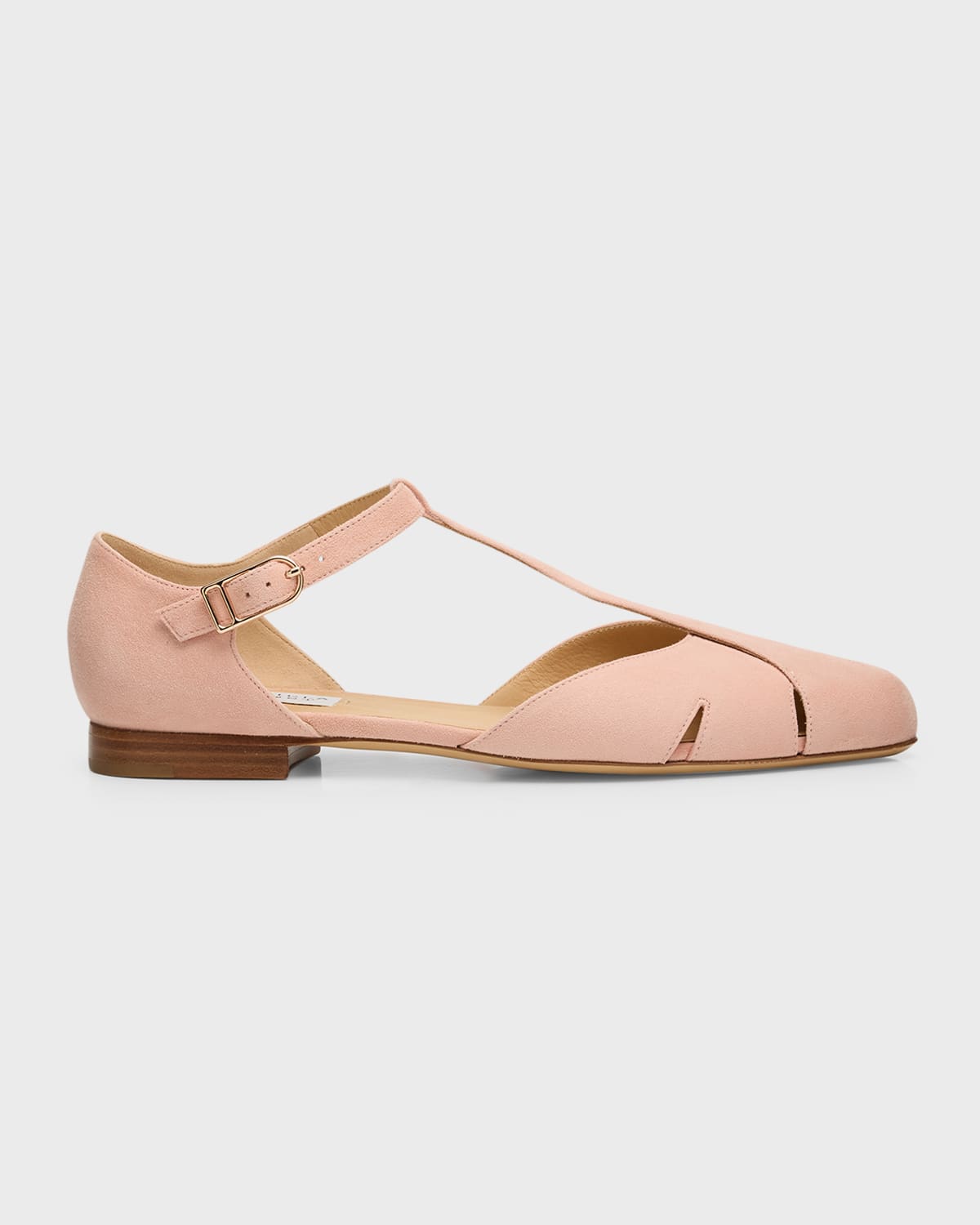 Shop Gabriela Hearst Harlow T-strap Ballerina Flats In Blush