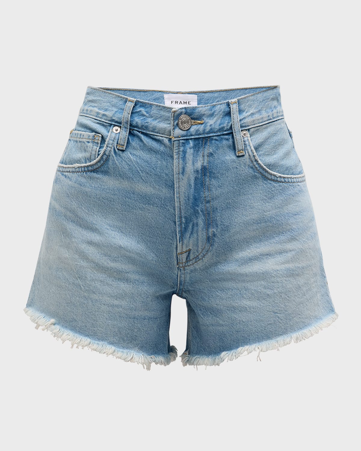 Shop Frame Le Super High Shorts In Calm Waters