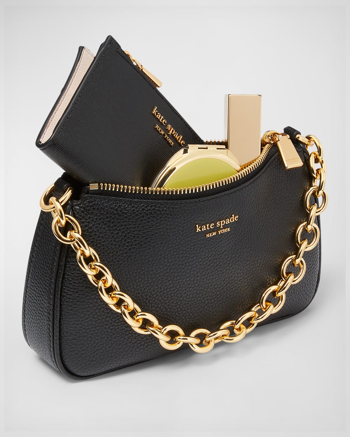 Kate Spade Jolie Small Leather Convertible Crossbody Bag In Black