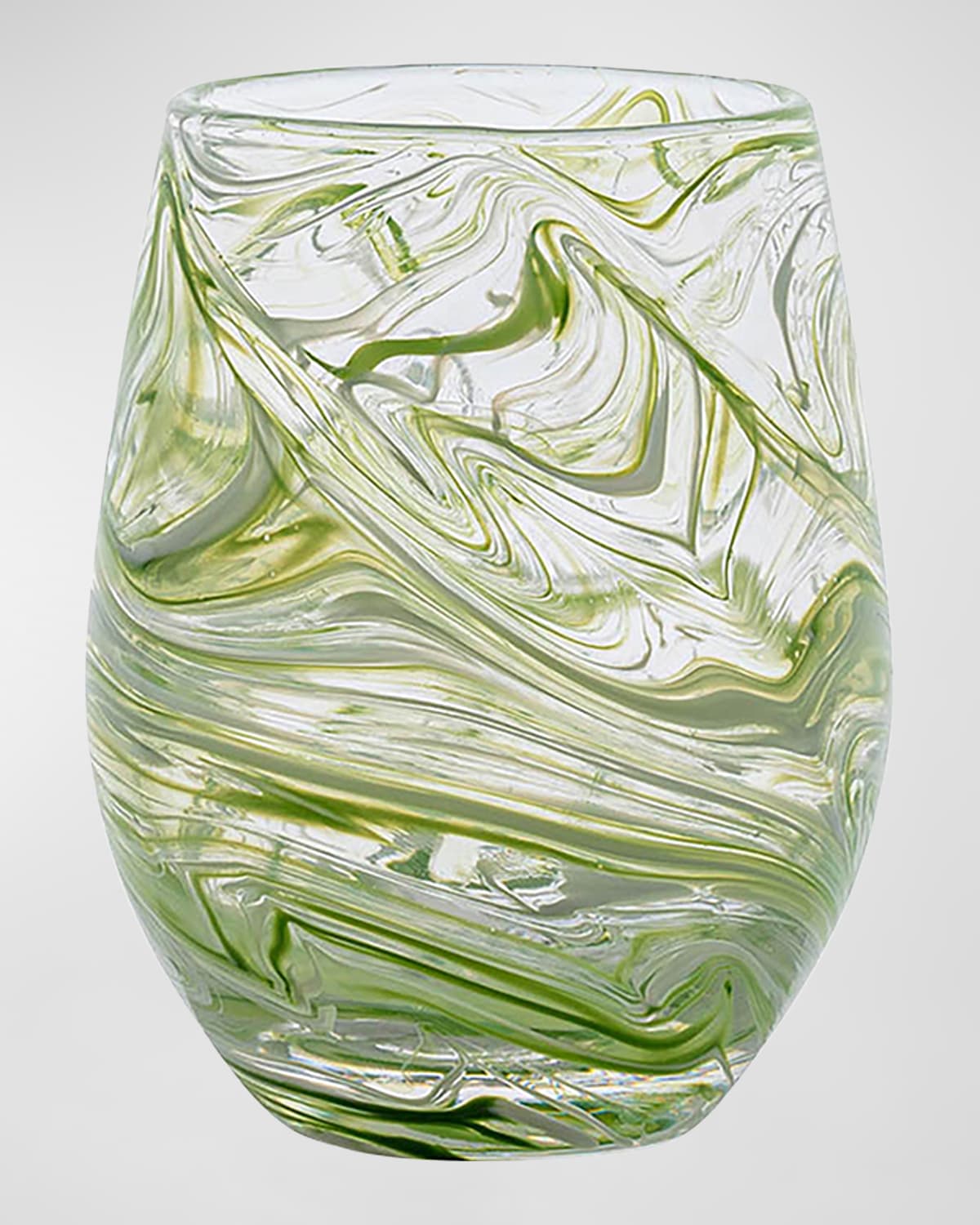 Juliska Puro Marbled Stemless Wine Glass In Whitewash