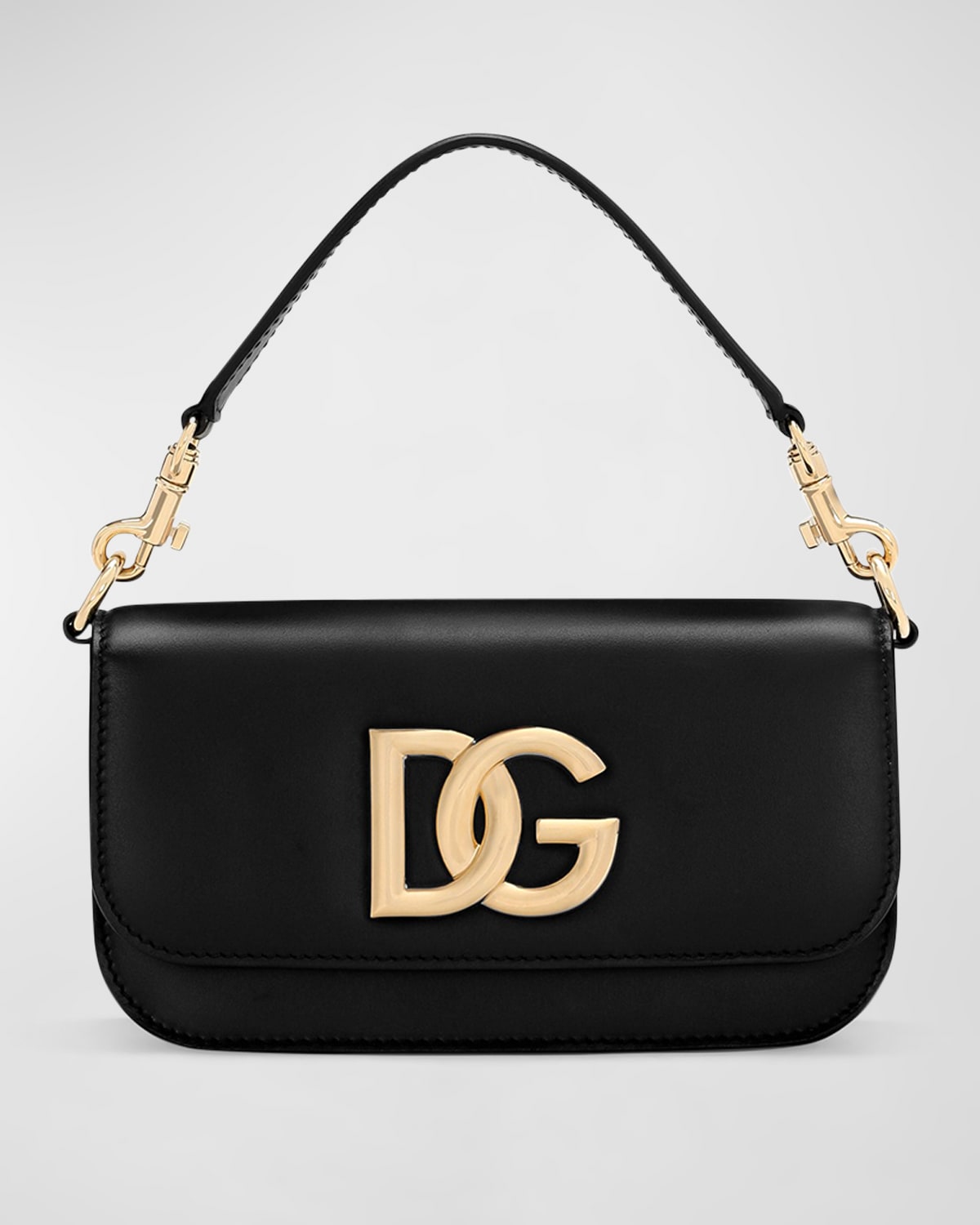 ハンドバッグ DOLCE & GABBANA TOP HANDLE BAGS NERO Dolce & Gabbana 3.5 Flap Leather Top-handle Bag In Nero
