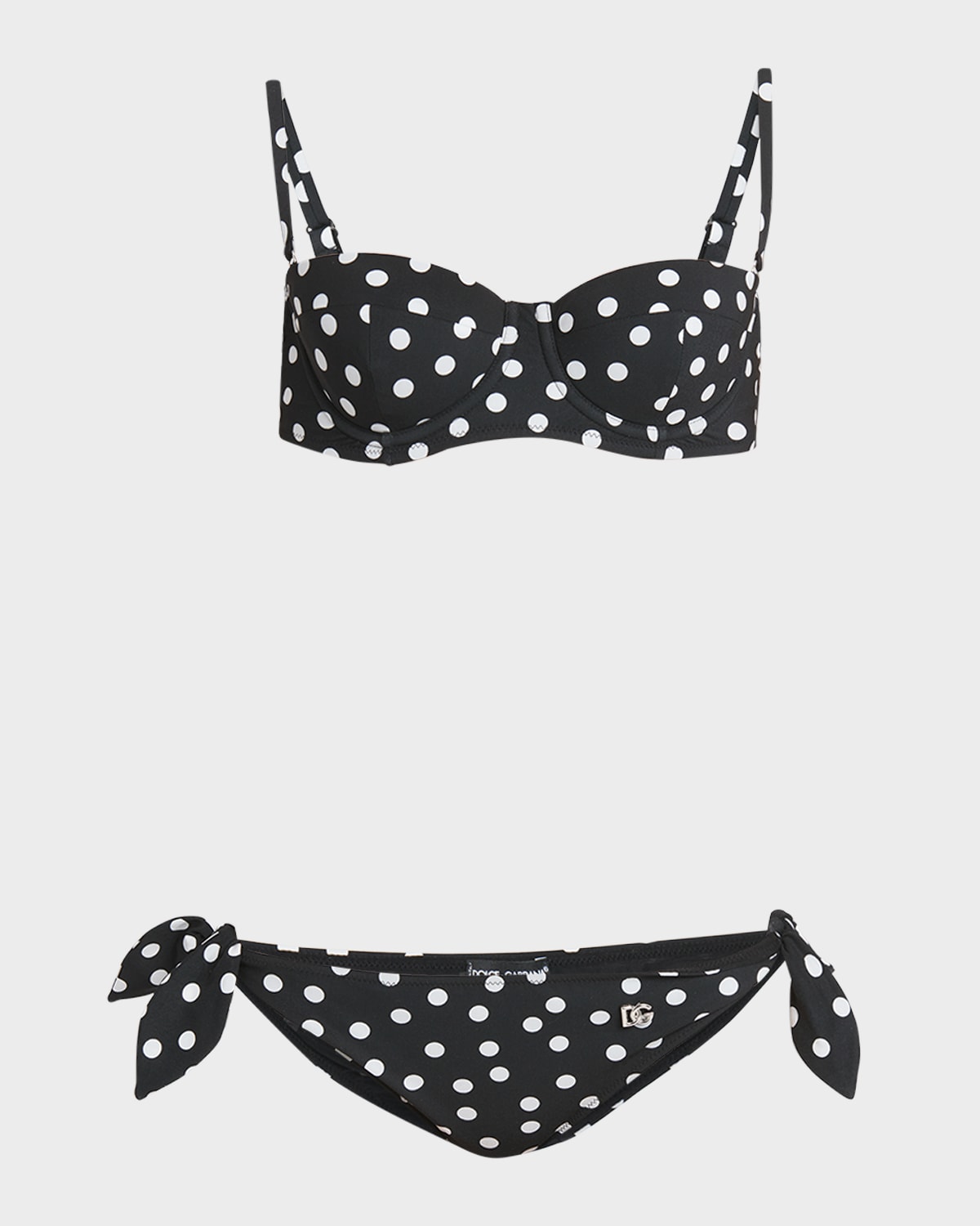 Dolce & Gabbana Bikini Balconcino In Pois Bianco Fdonero