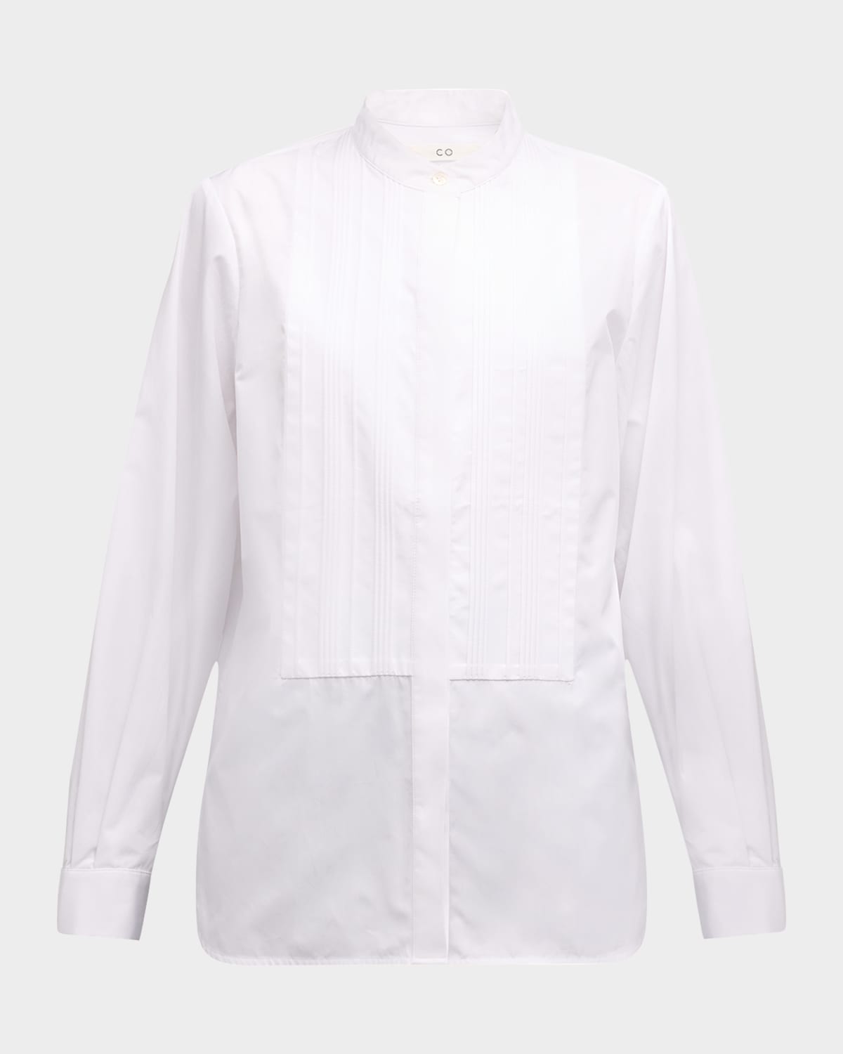 Pleated Bib-Front Tuxedo Shirt