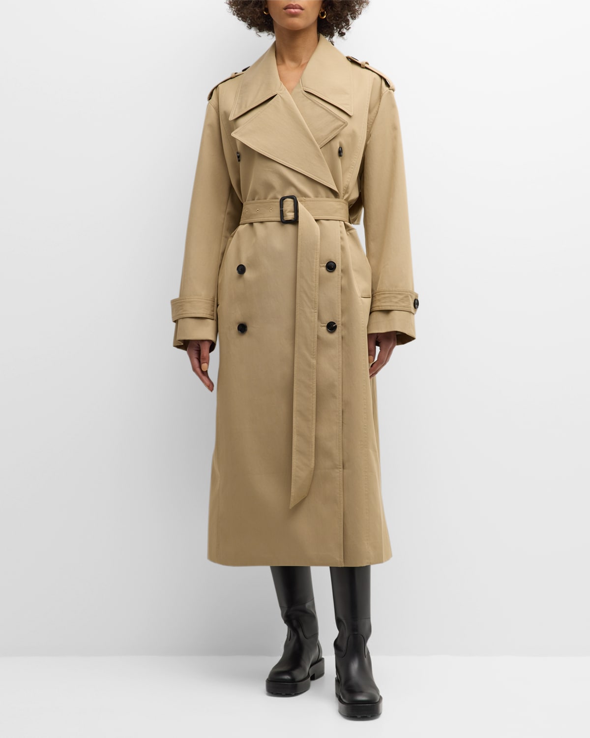 Co Oversized Belted Trench At In Camel