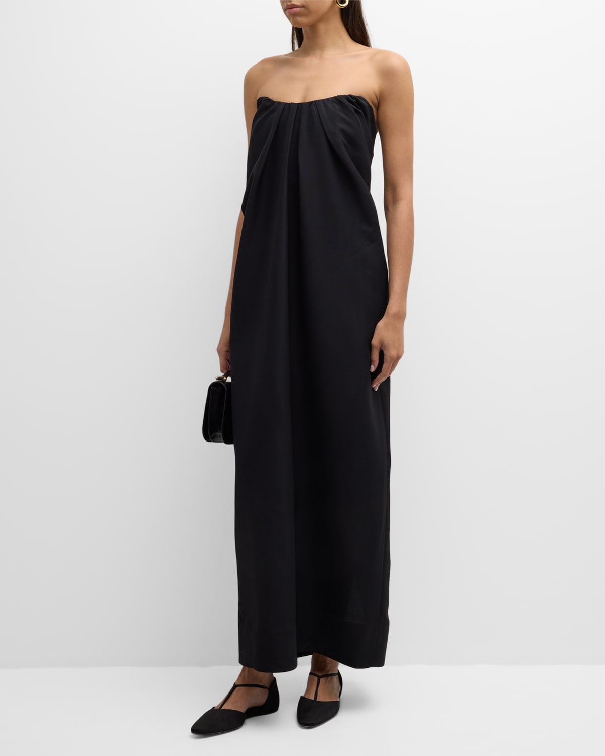 Shop Co Tucked Strapless Maxi Dress In Black