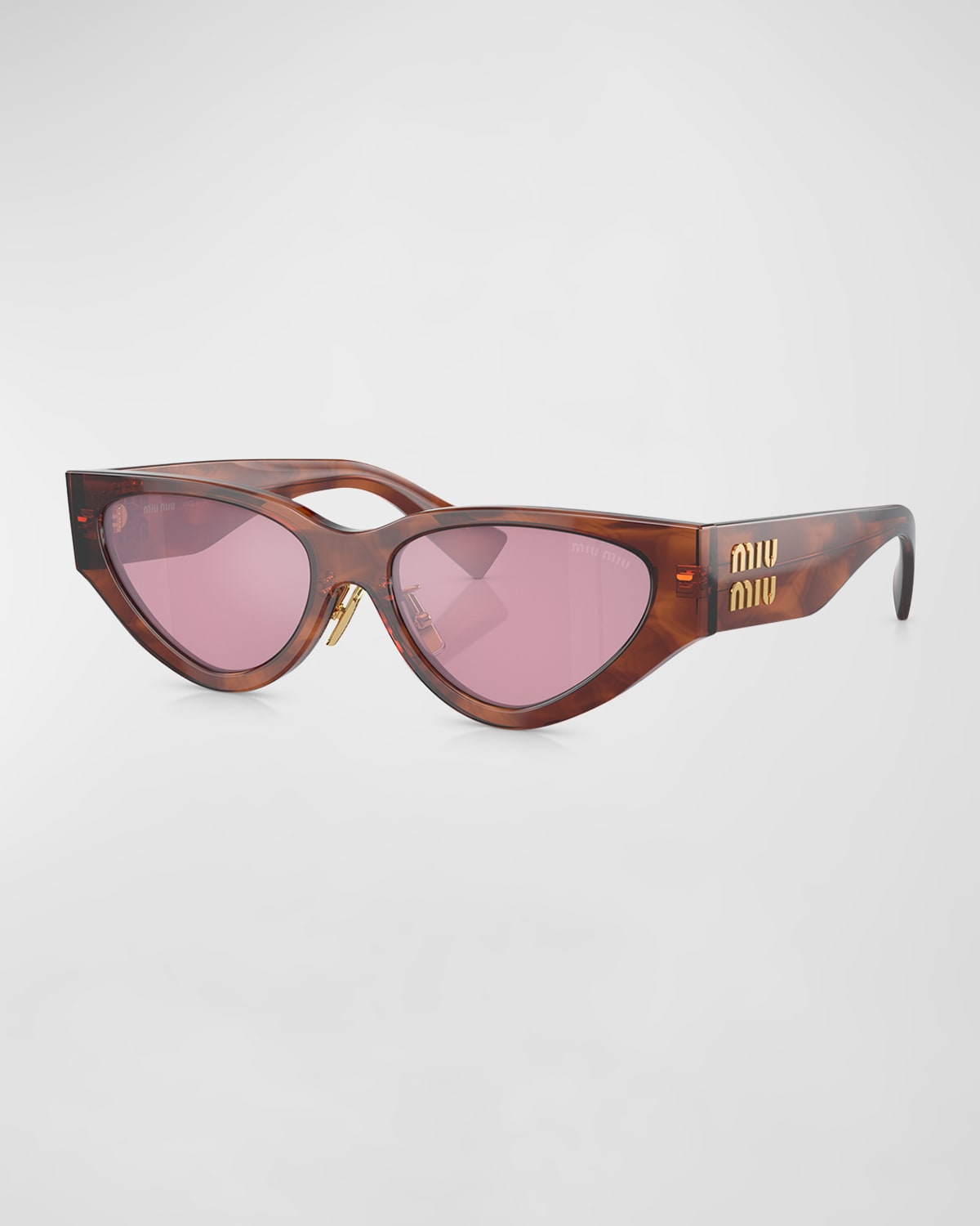 Miu Miu Mirrored Acetate Cat-eye Sunglasses In Pink