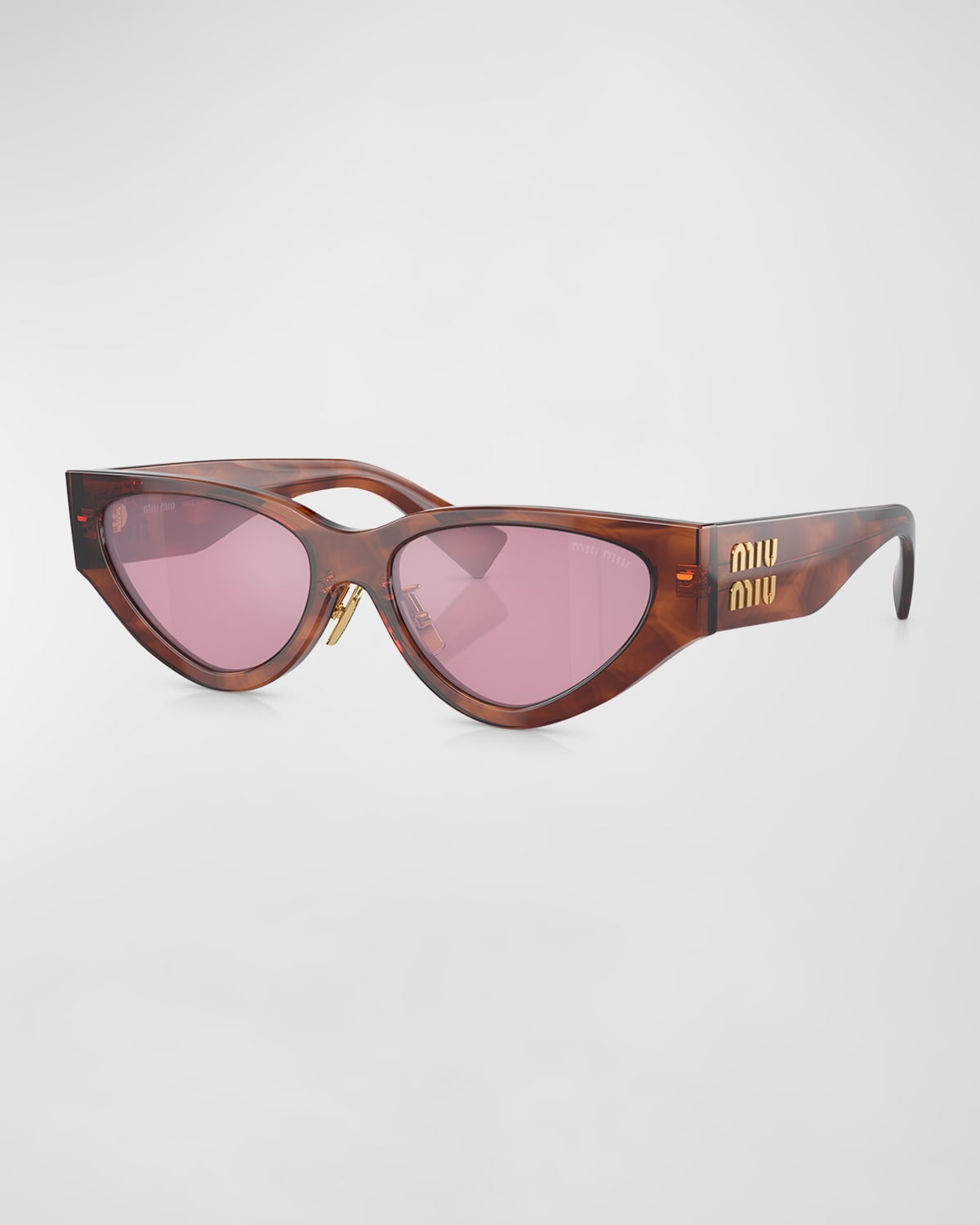 Miu Miu Womens Brown Mu 03zs Cat-eye Tortoiseshell Sunglasses In Pink