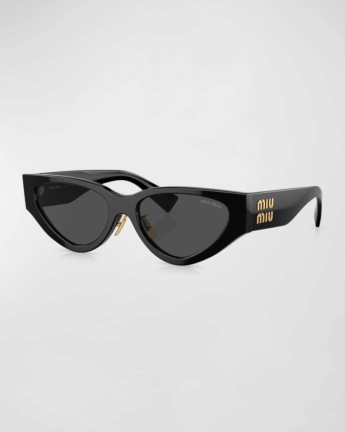 Miu Miu Logo Acetate Cat-eye Sunglasses In Black