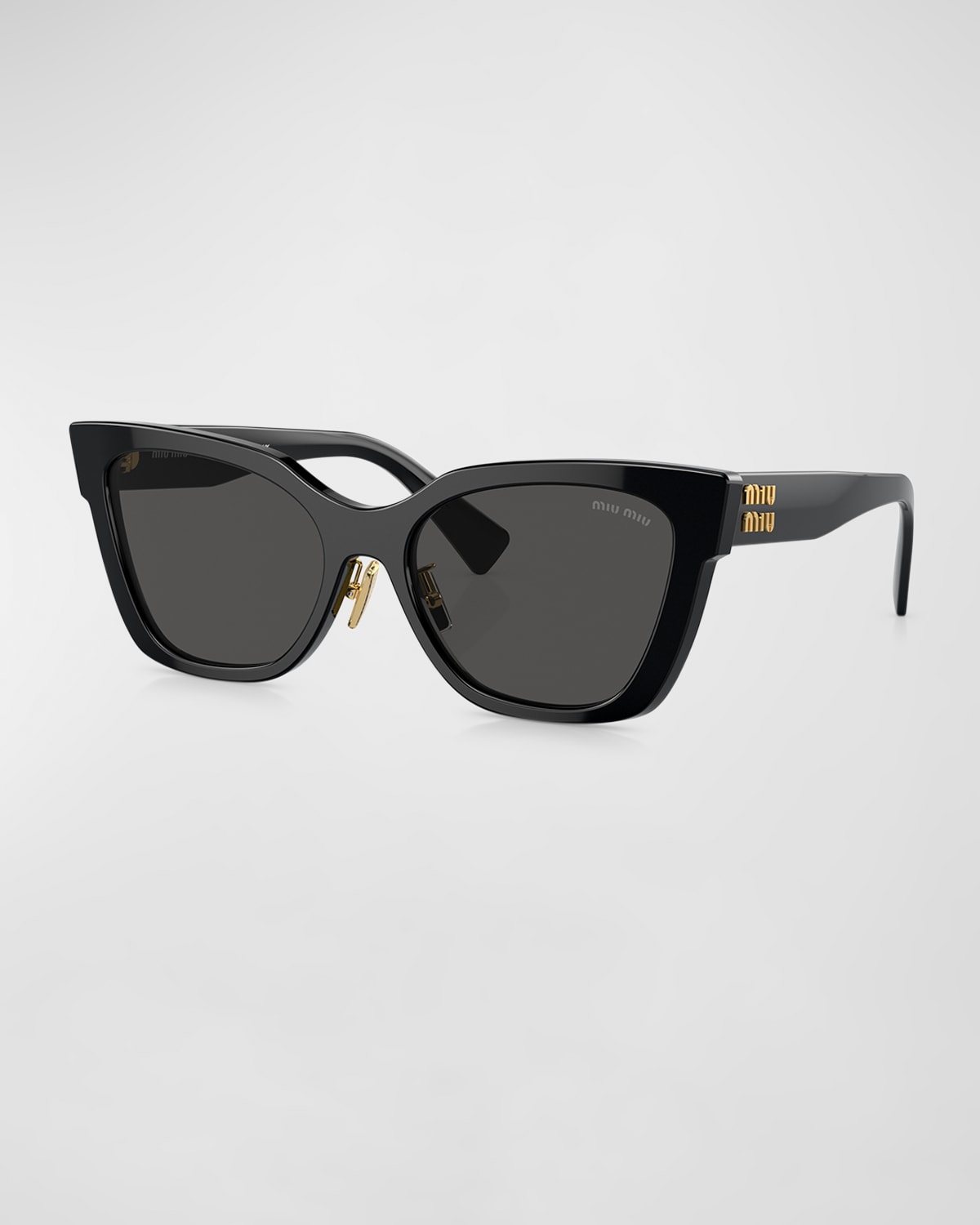 Shop Miu Miu Logo Acetate Square Sunglasses In Black