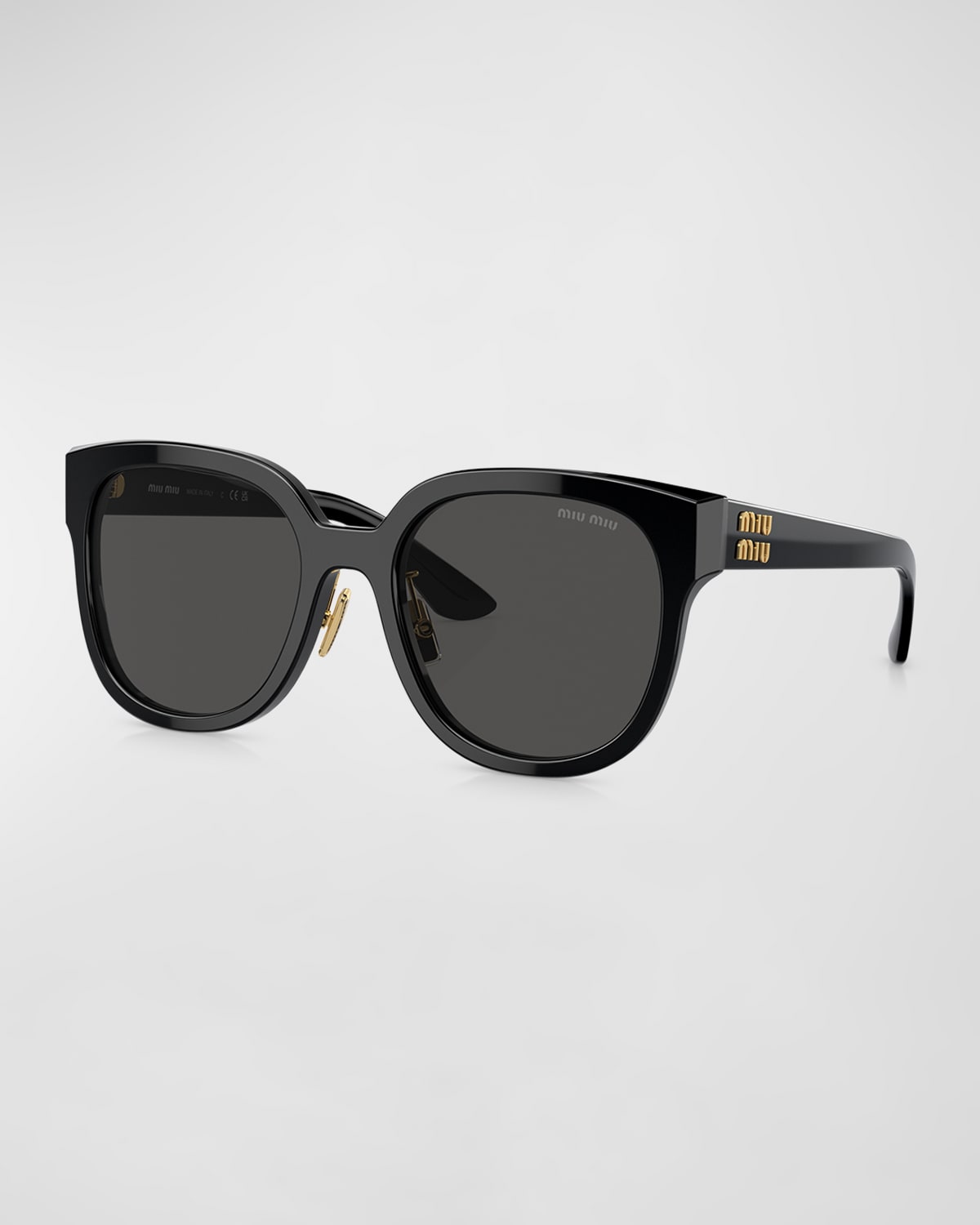 Miu Miu Sleek Acetate Square Sunglasses In Black