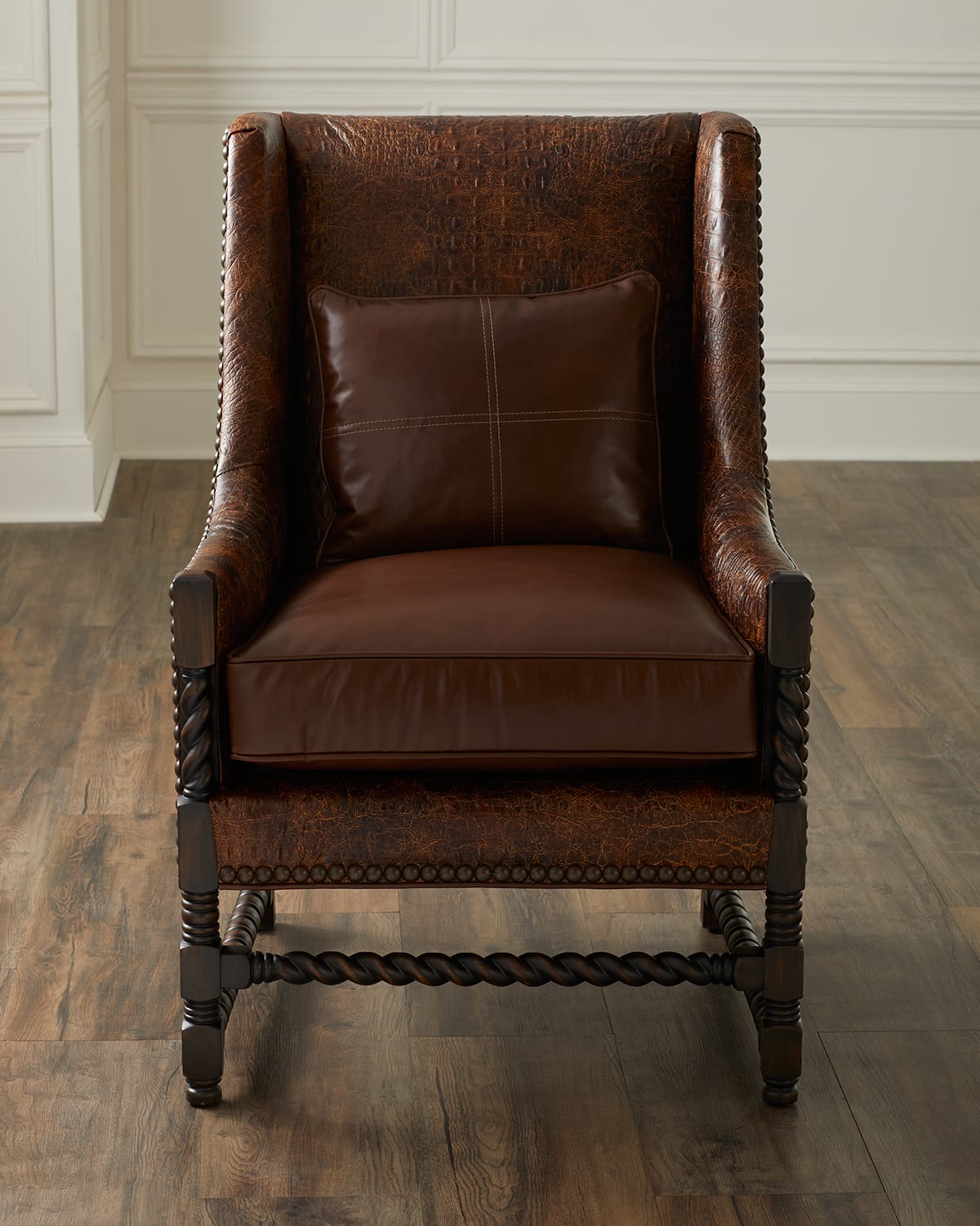 Old Hickory Tannery Edie Leather Wing Chair In Brown