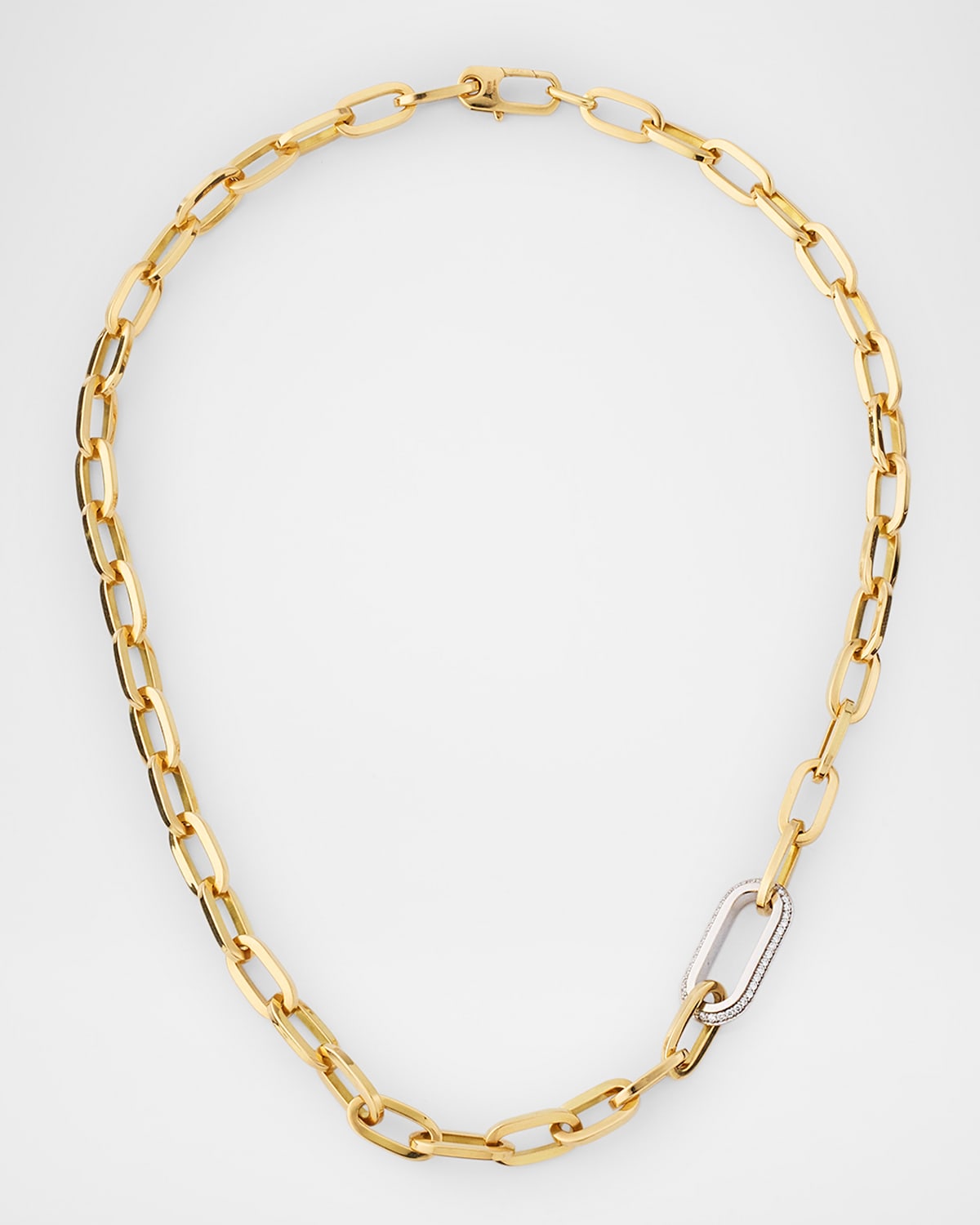 Roberto Coin 18K Yellow and White Gold Diamond Classic Necklace