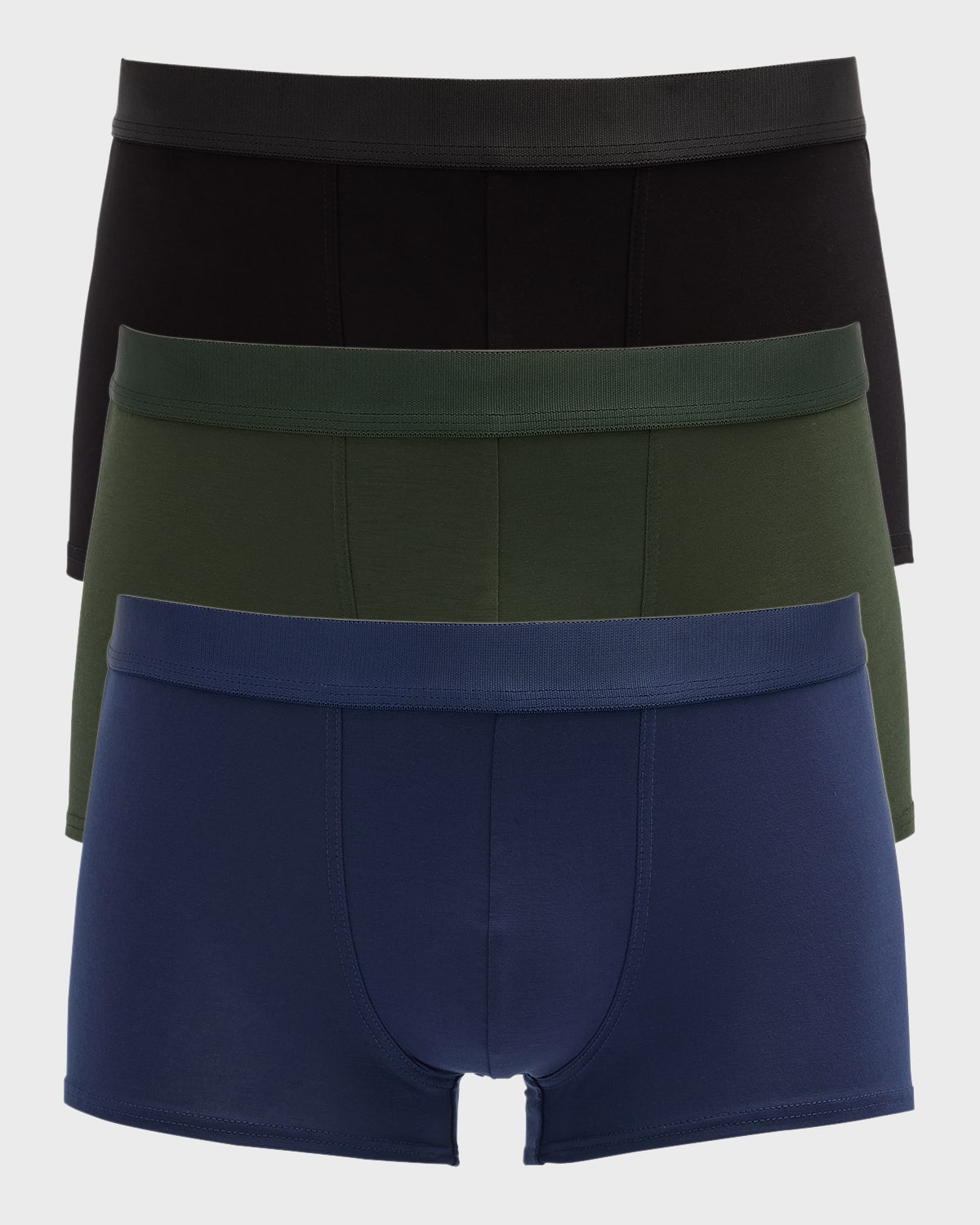 Shop Cdlp Men's 3-pack Boxer Trunks In Black Army Navy