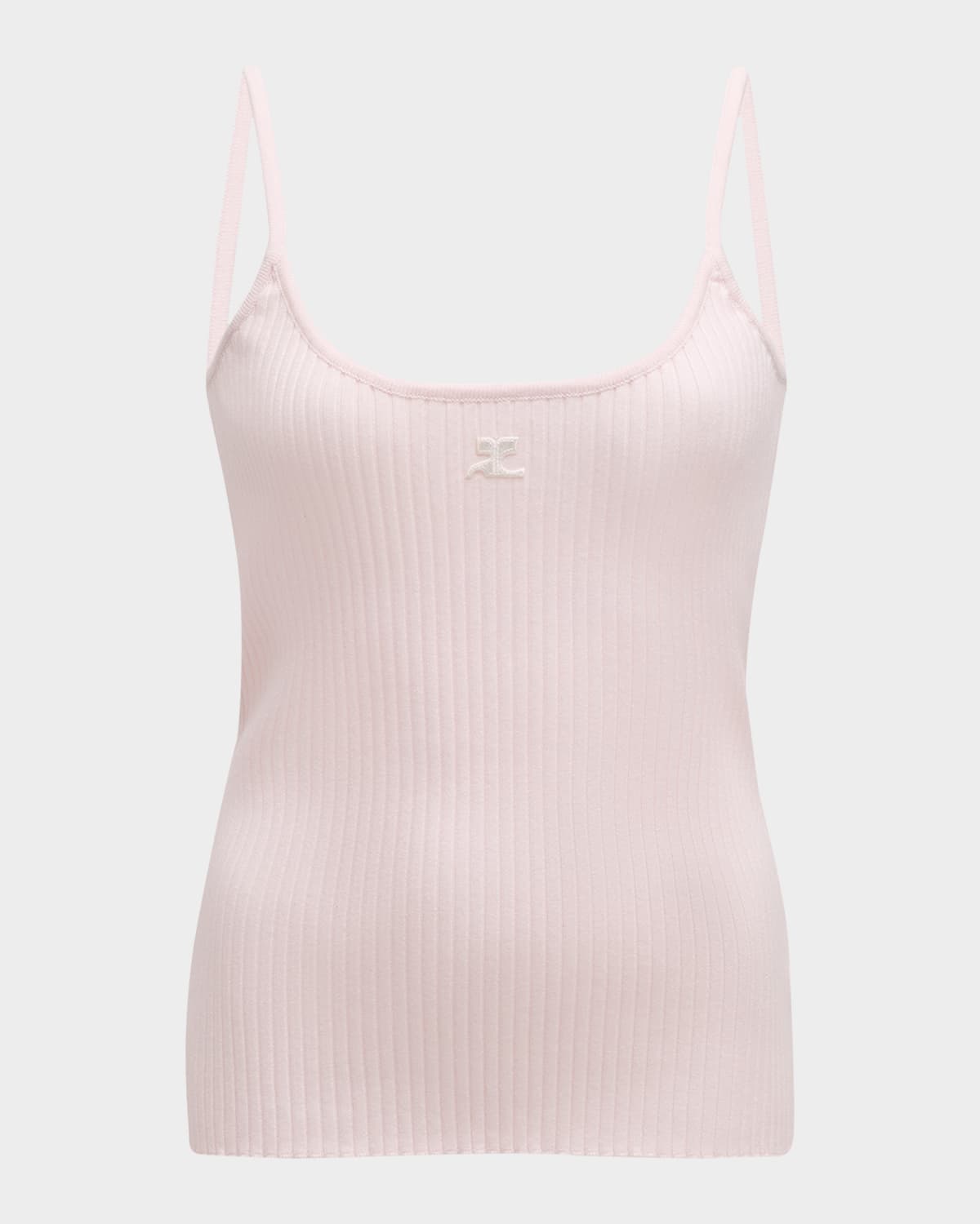 Logo Ribbed Knit Tank Top