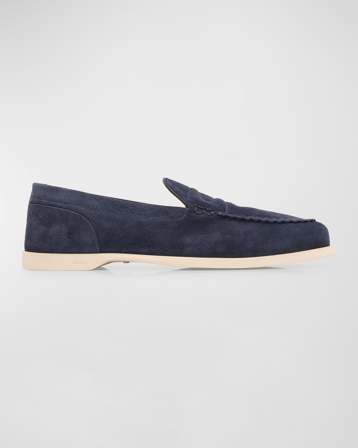 Shop John Lobb Men's Pace Suede Penny Loafers In Navy