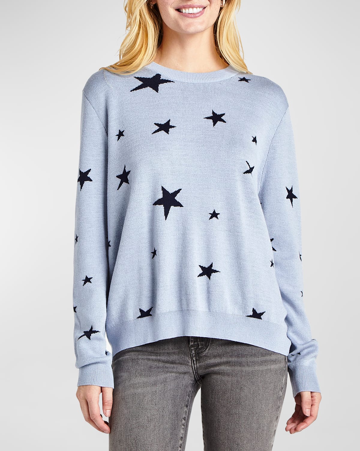 Shop Splendid Natalie Drop-shoulder Star Sweater In Calypso