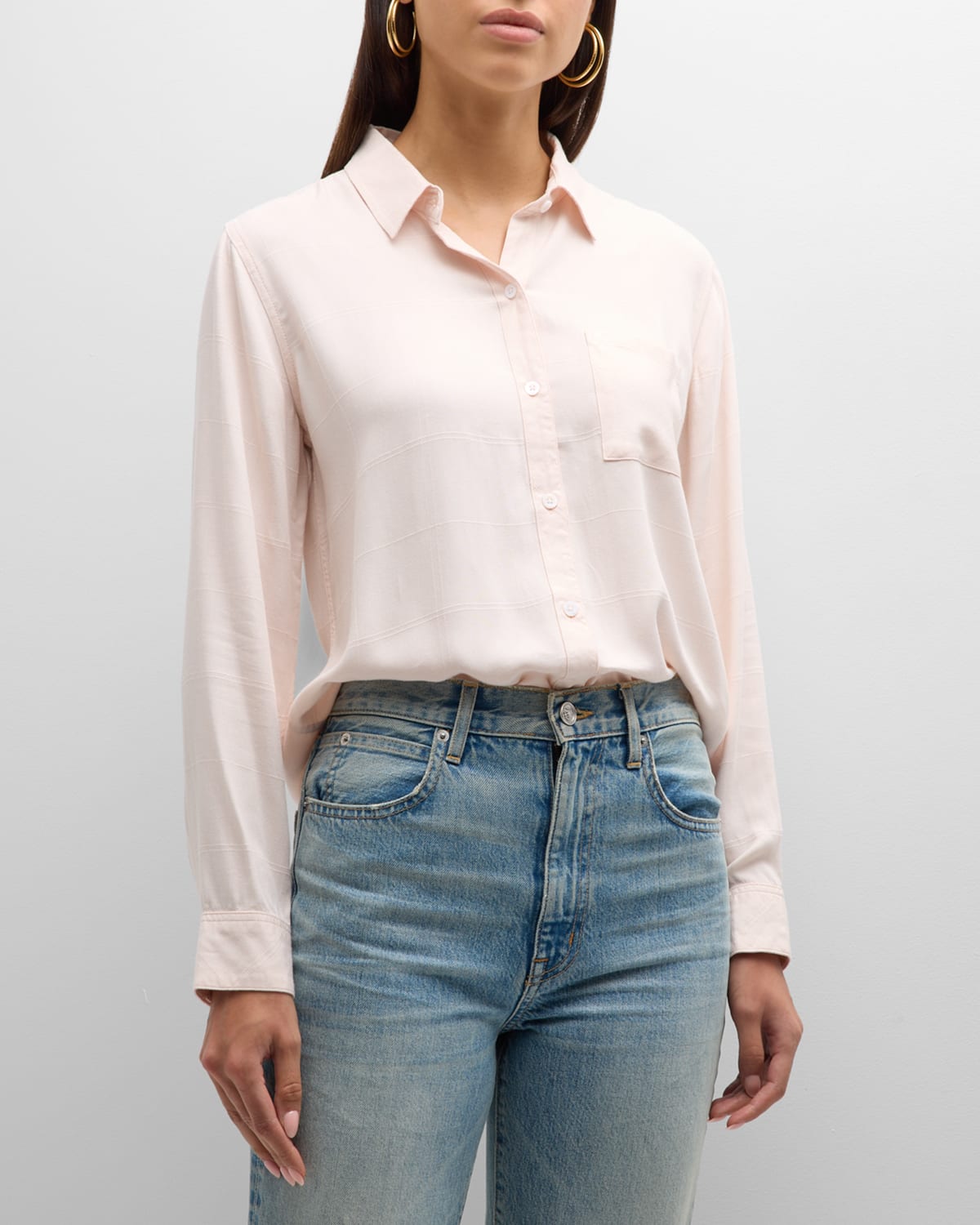 Shop Rails Hunter Button-front Shirt In Rosewater